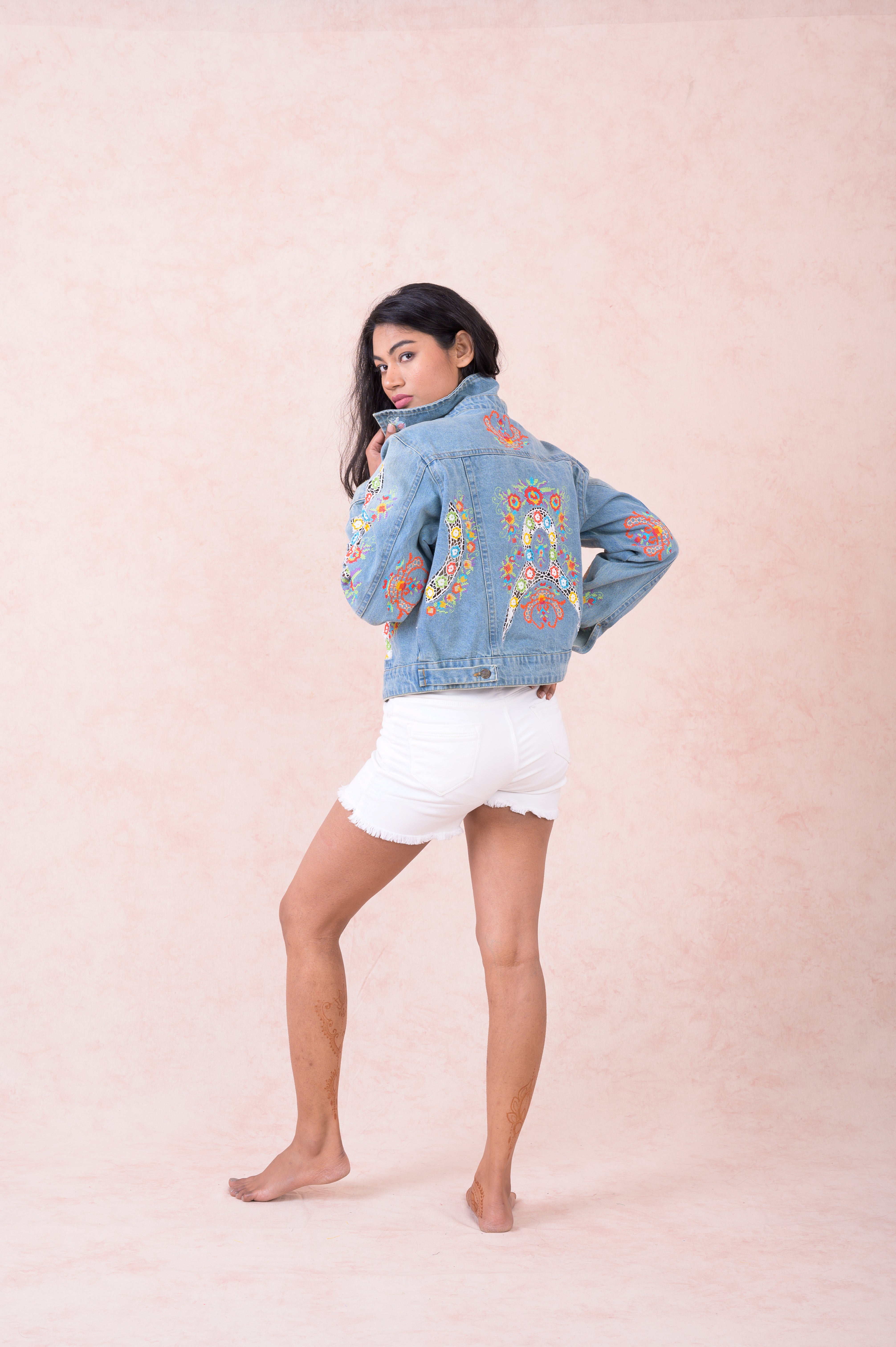 Rhea Embroidered Denim Jacket