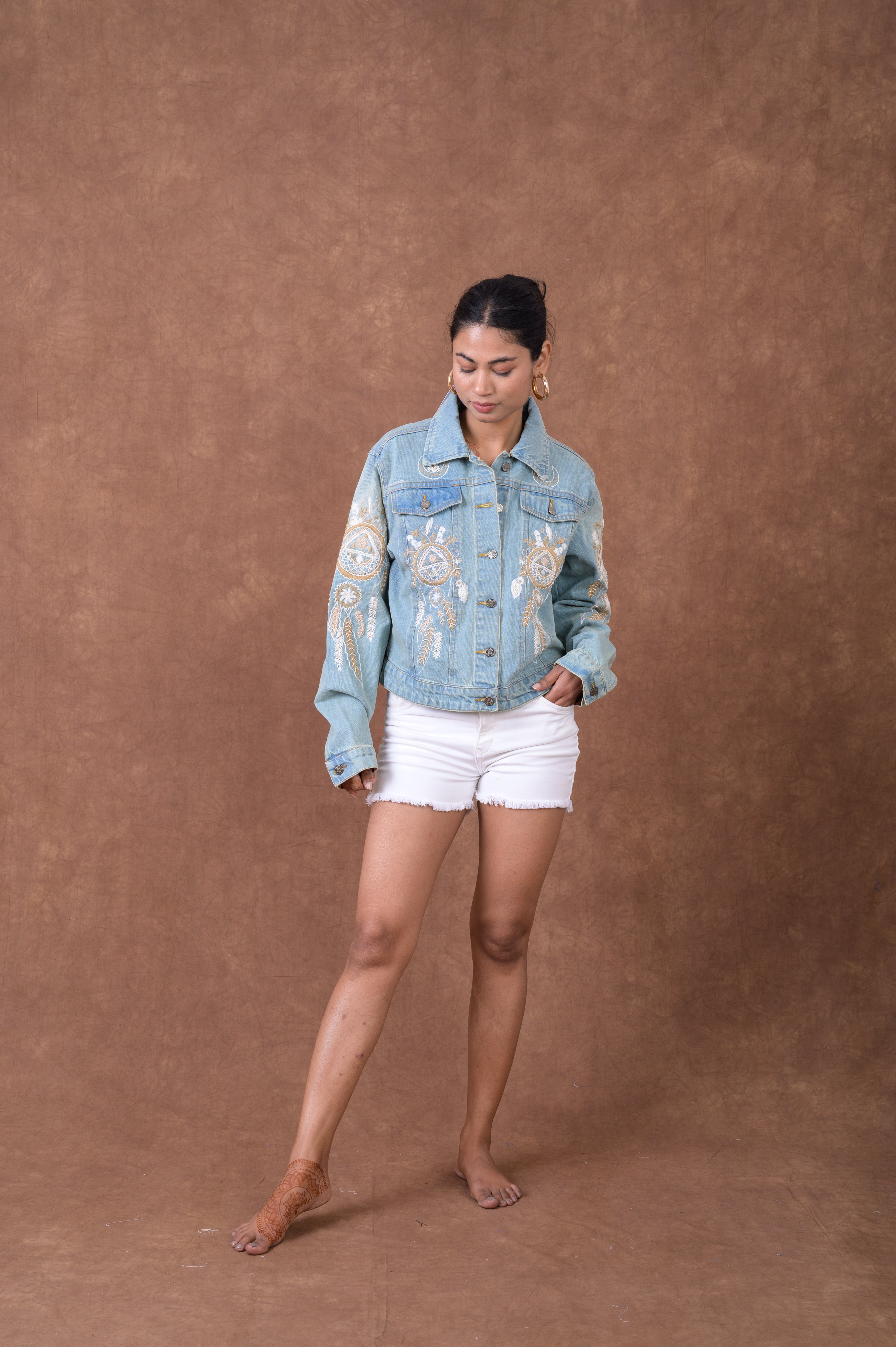 Rhea Embroidered Denim Jacket