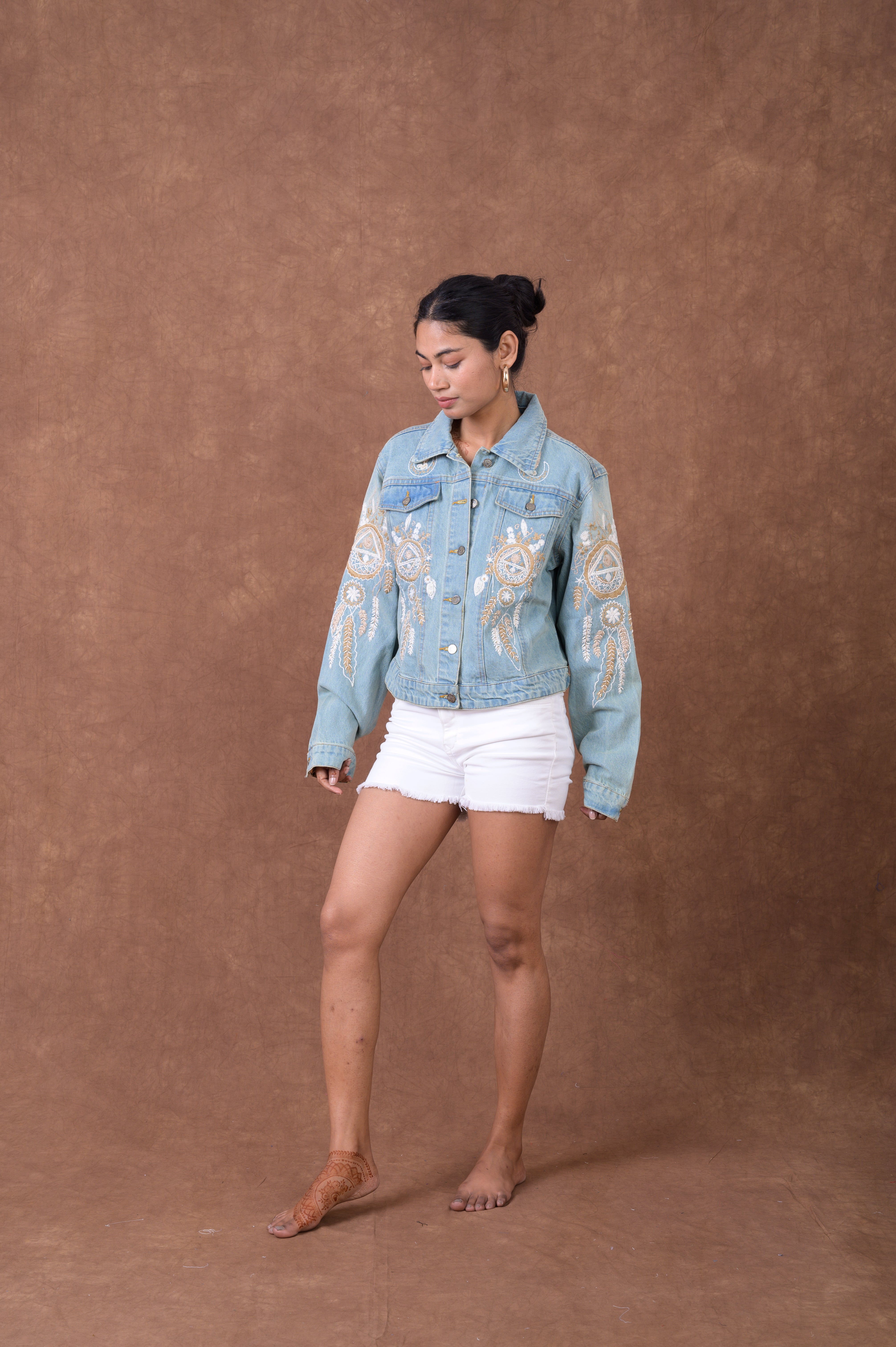 Rhea Embroidered Denim Jacket