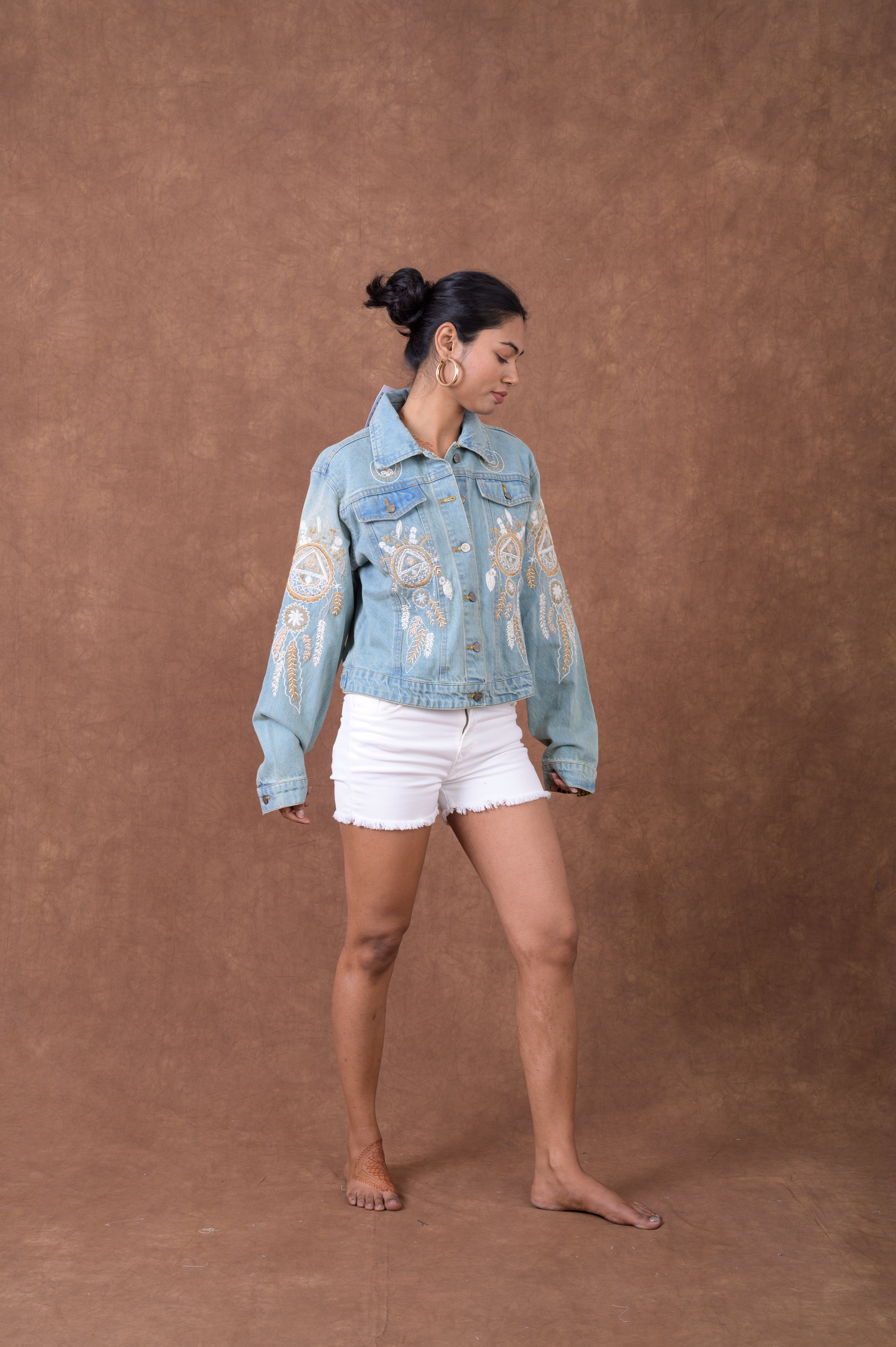 Rhea Embroidered Denim Jacket