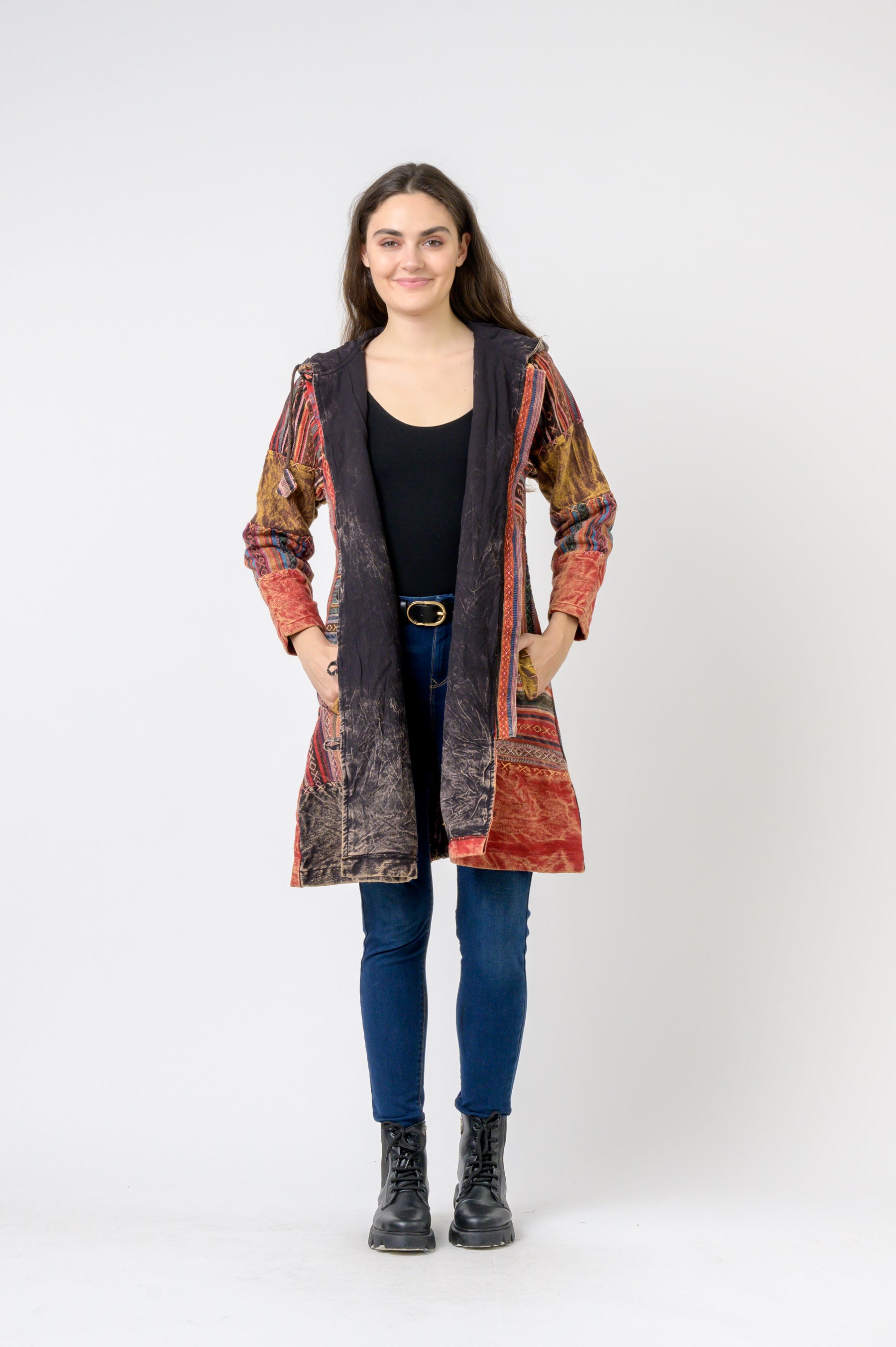 Rhea Cotton Button Long Jacket