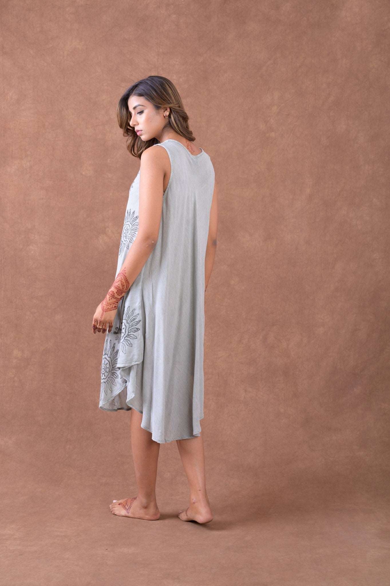 Rhea Cotton Button Long Jacket Grey / Large