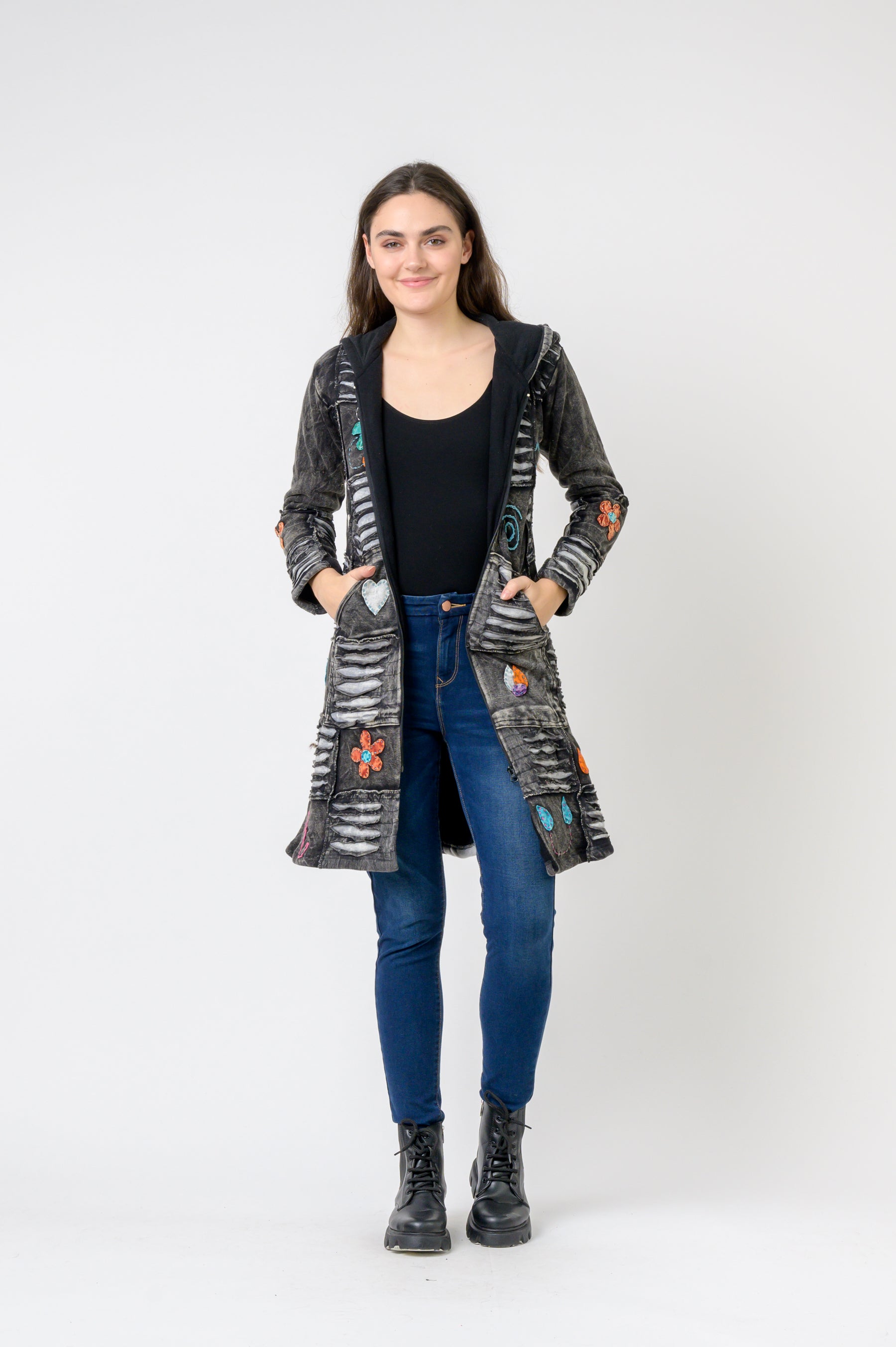 Rhea Cotton Om Long Jacket