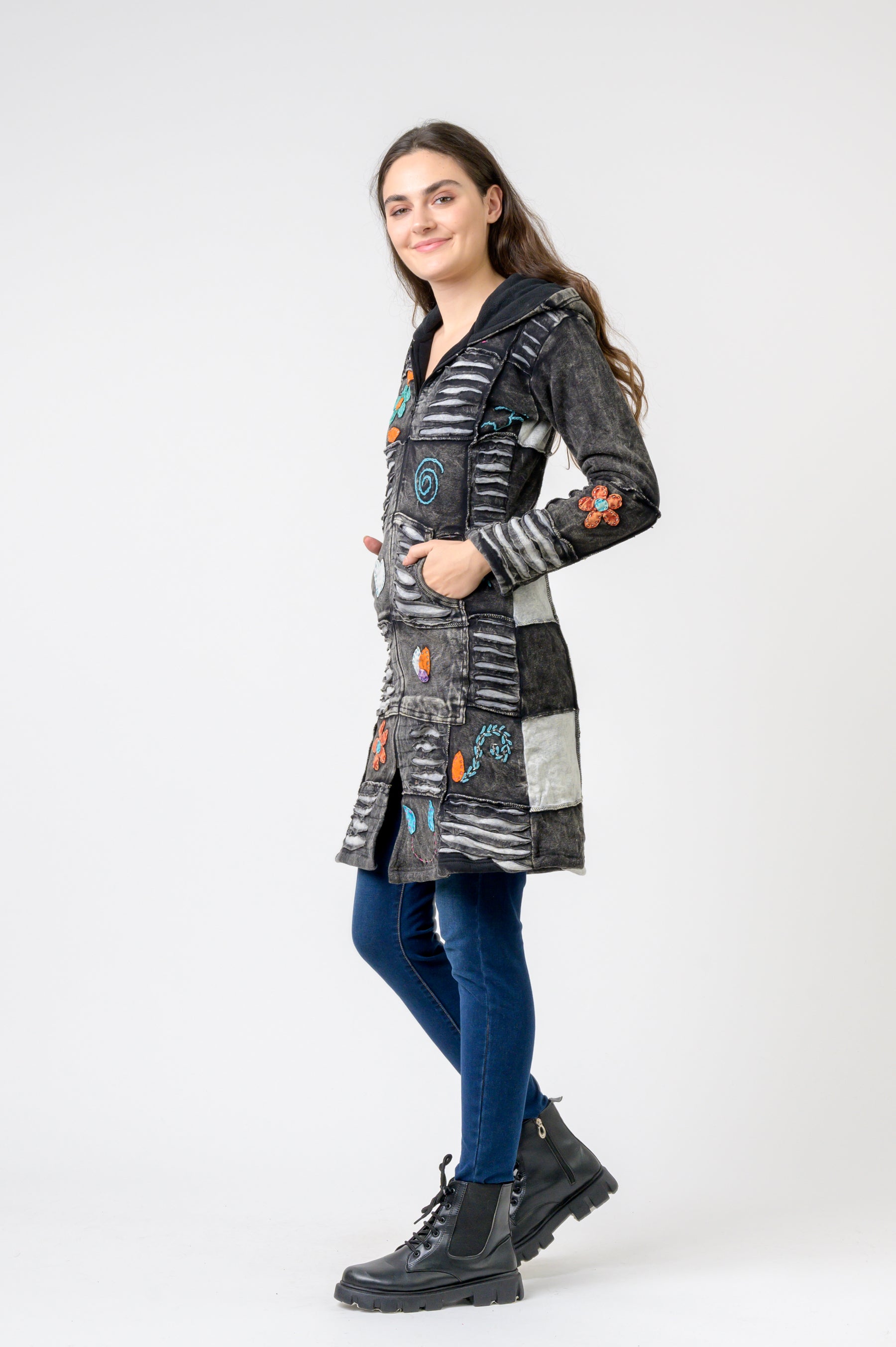 Rhea Cotton Om Long Jacket