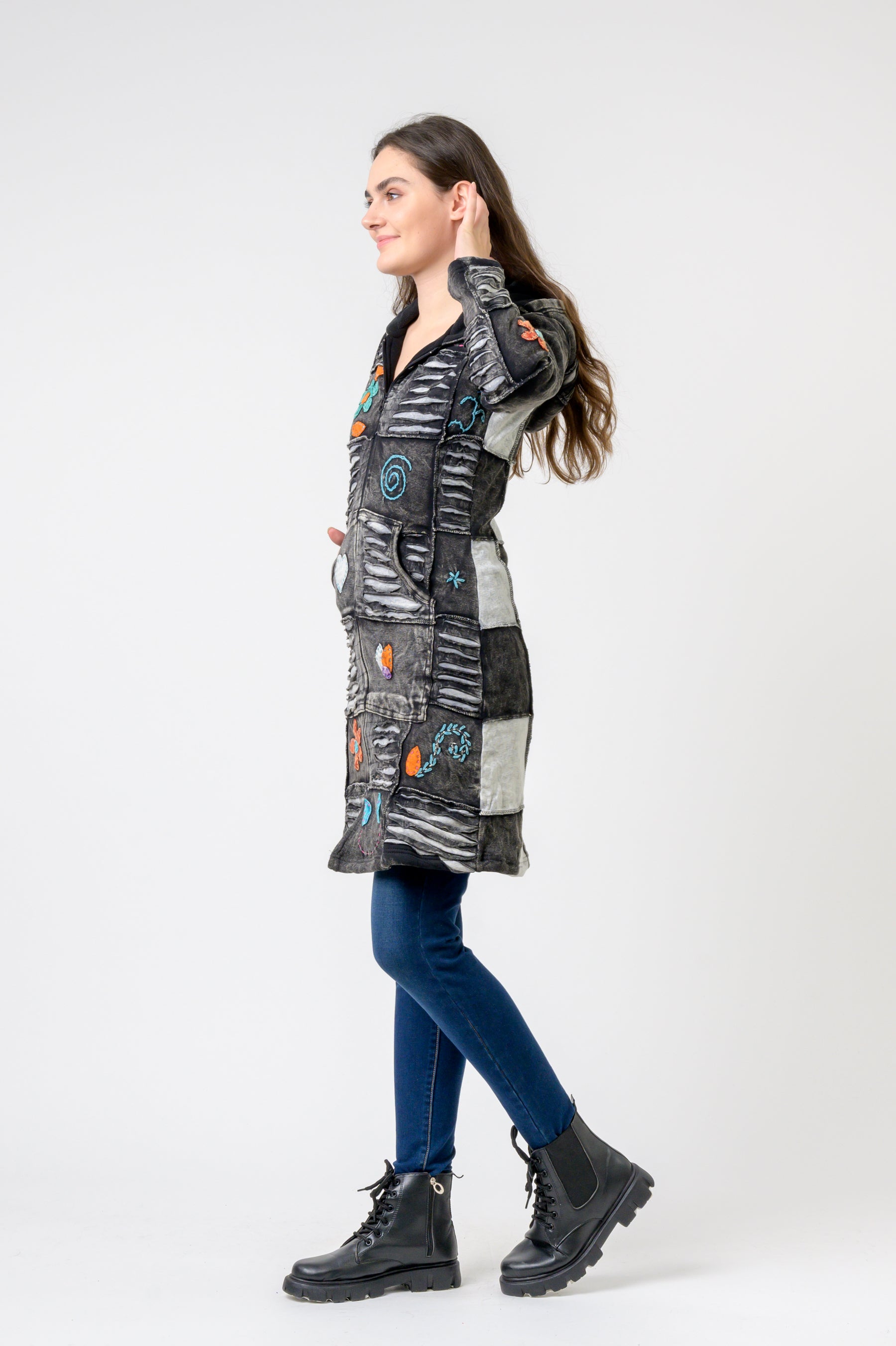 Rhea Cotton Om Long Jacket