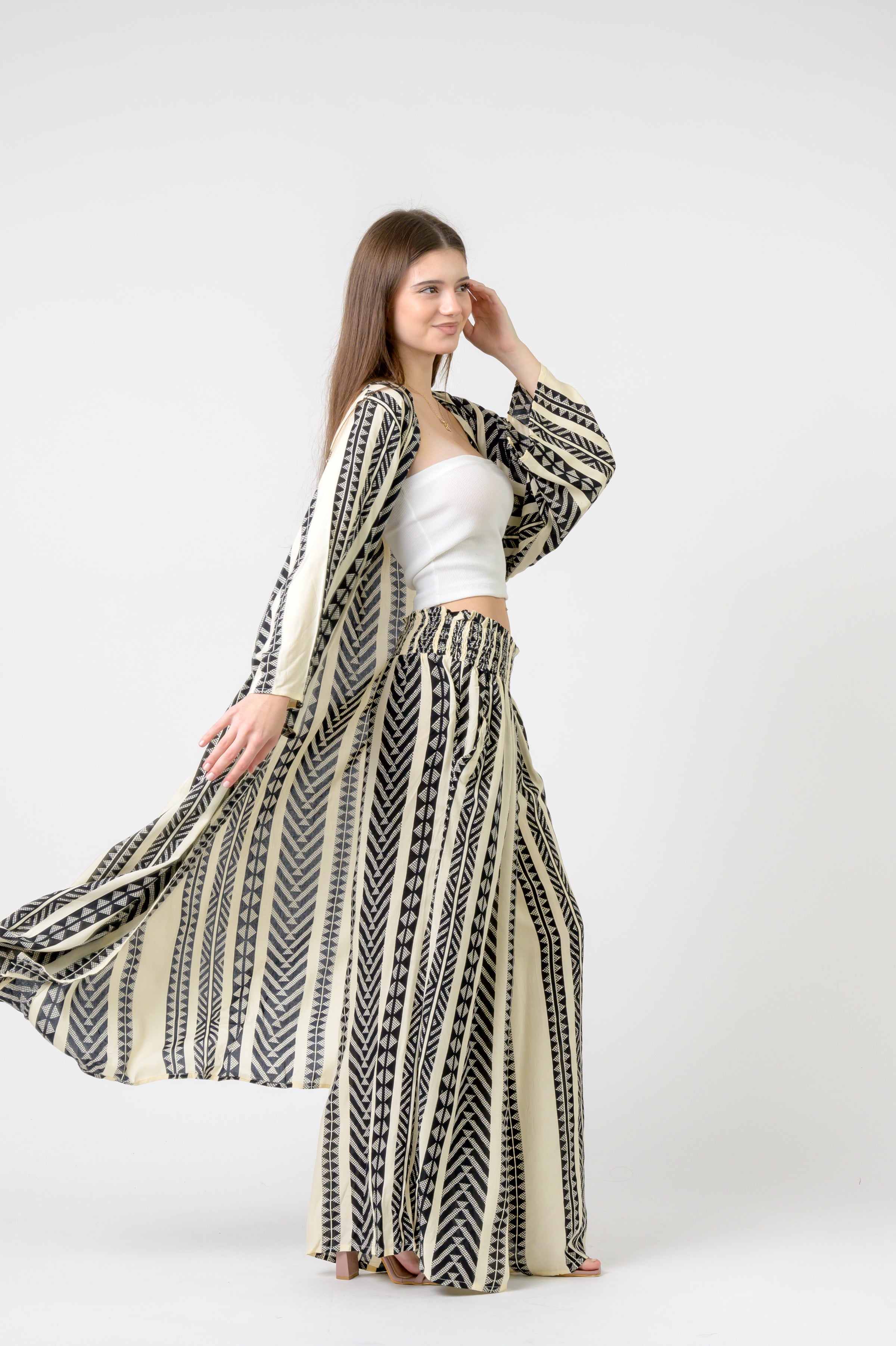 Rhea Print Long Jacket