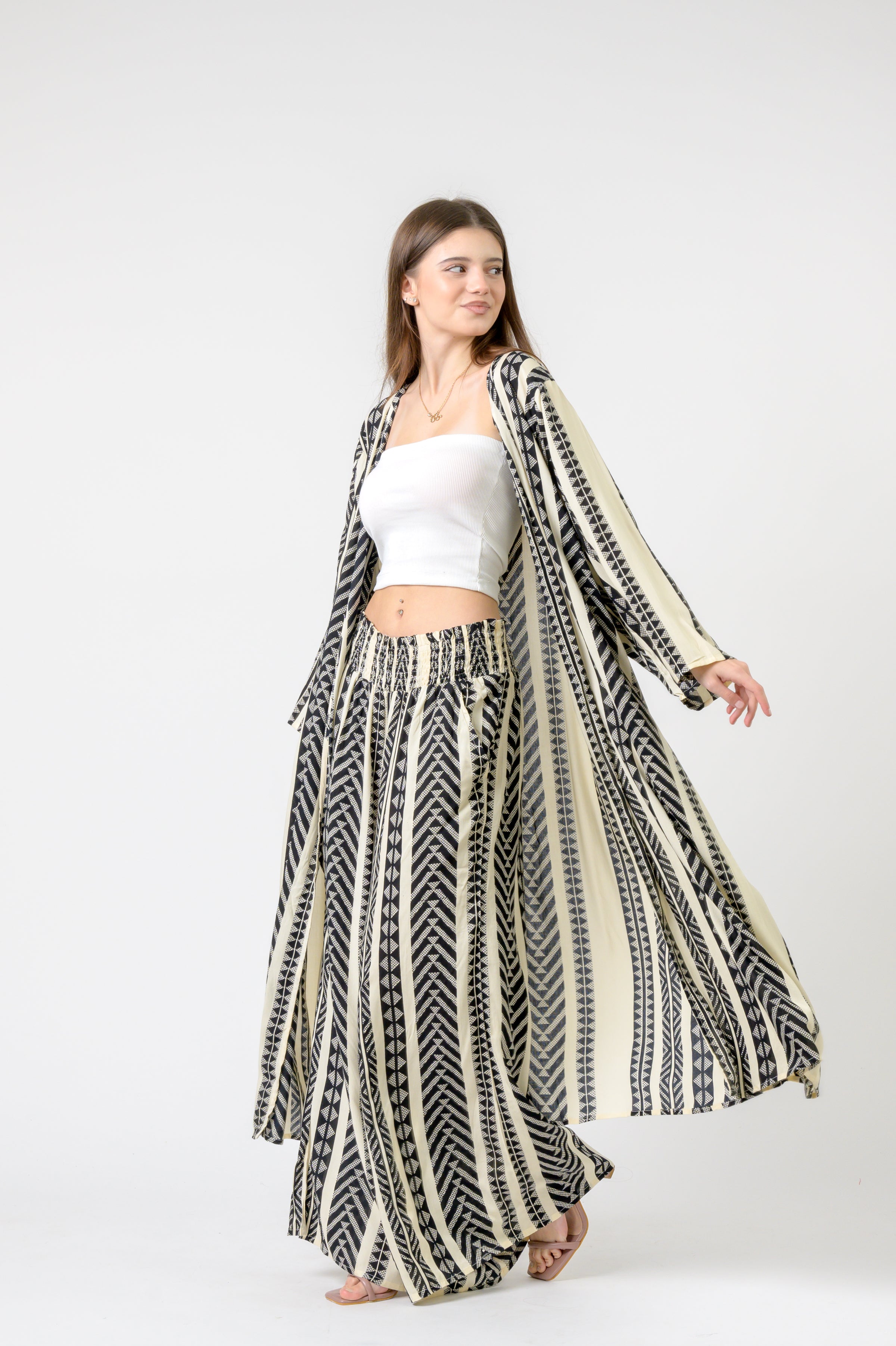 Rhea Print Long Jacket