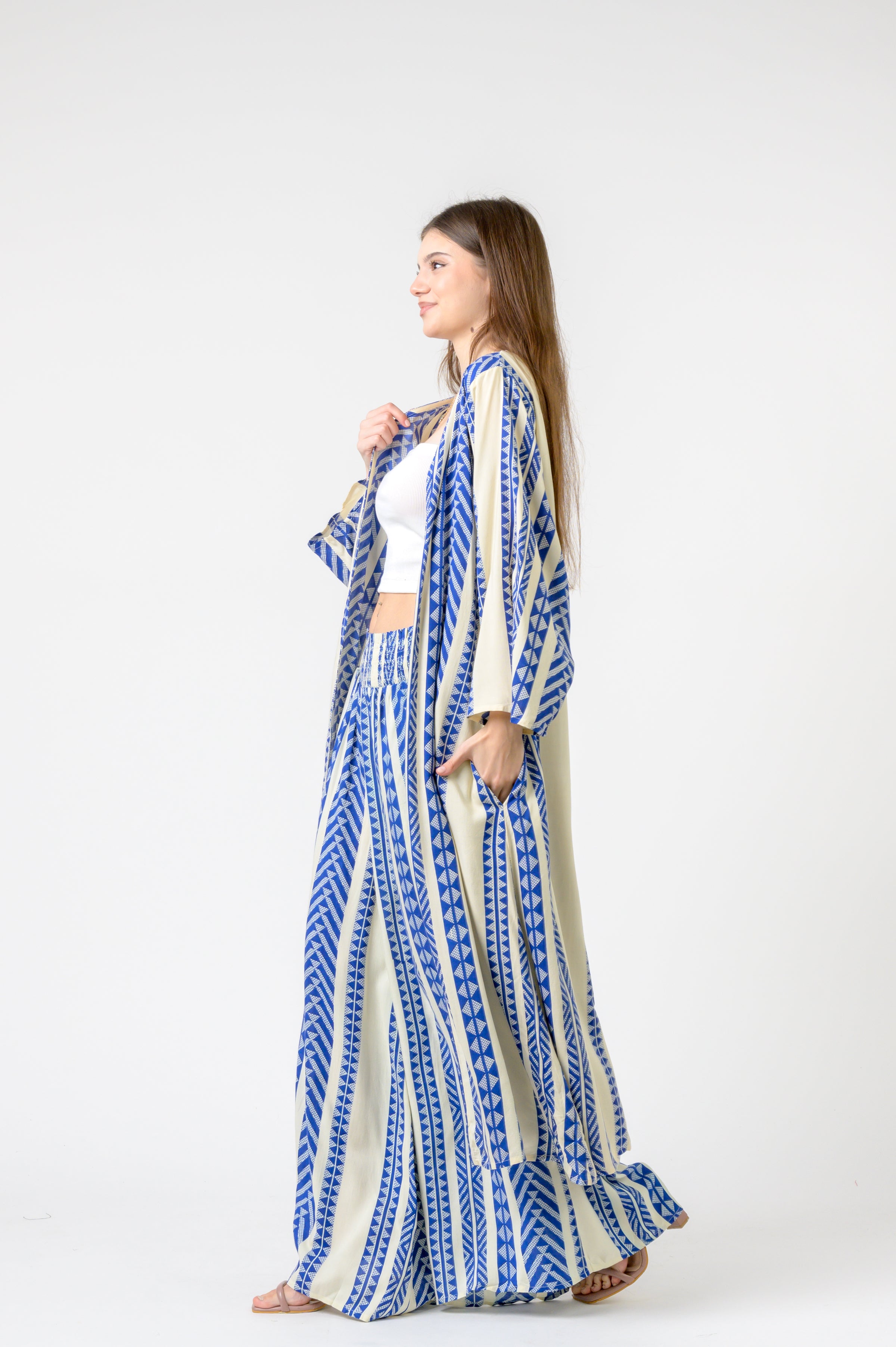 Rhea Print Long Jacket