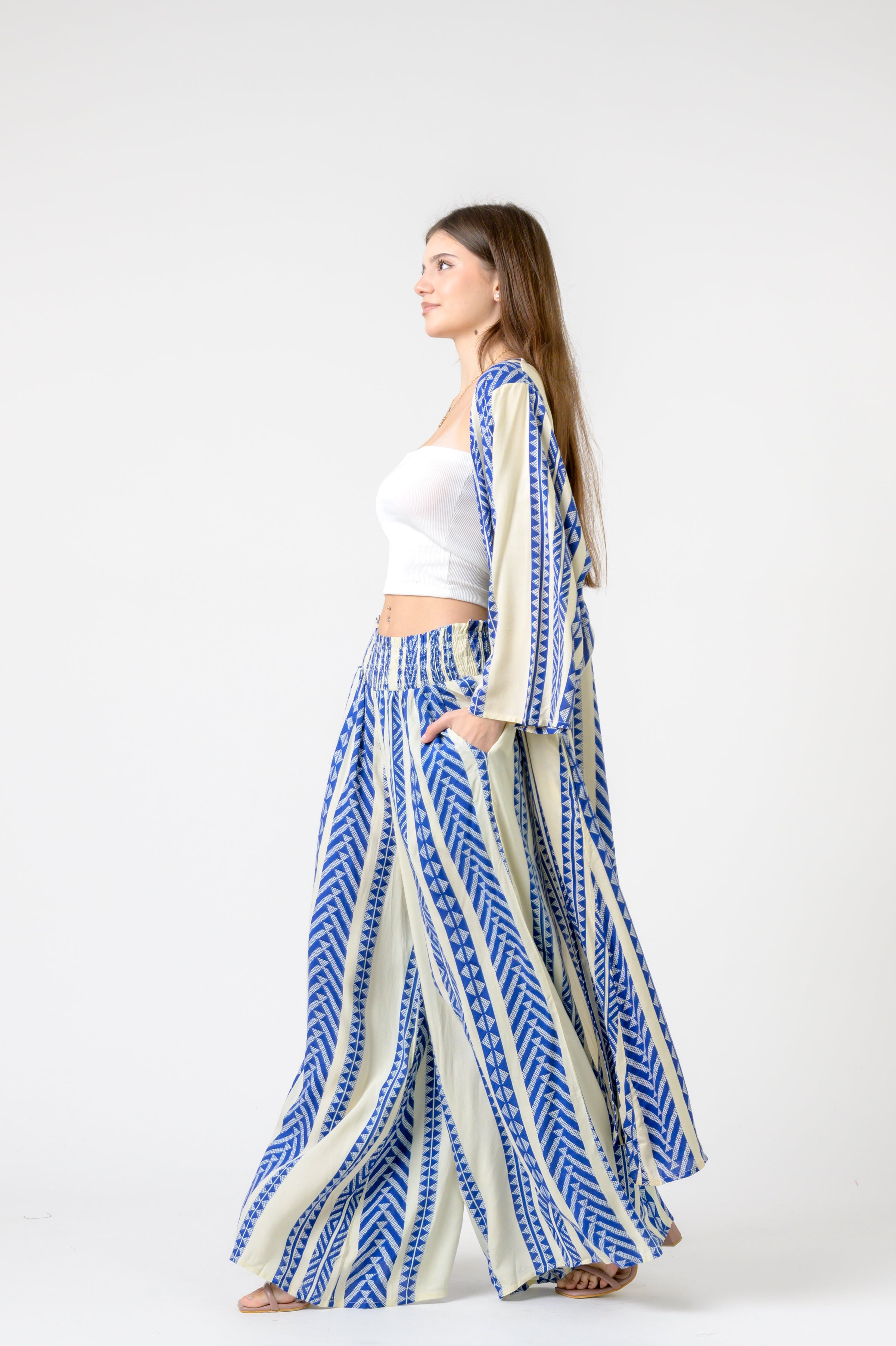 Rhea Print Long Jacket