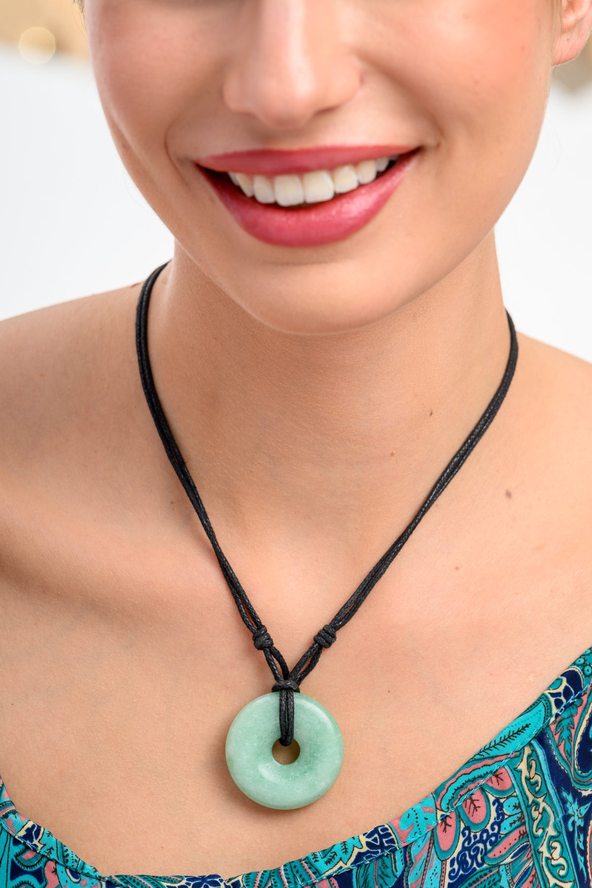 Jade Ring Pendant Necklace