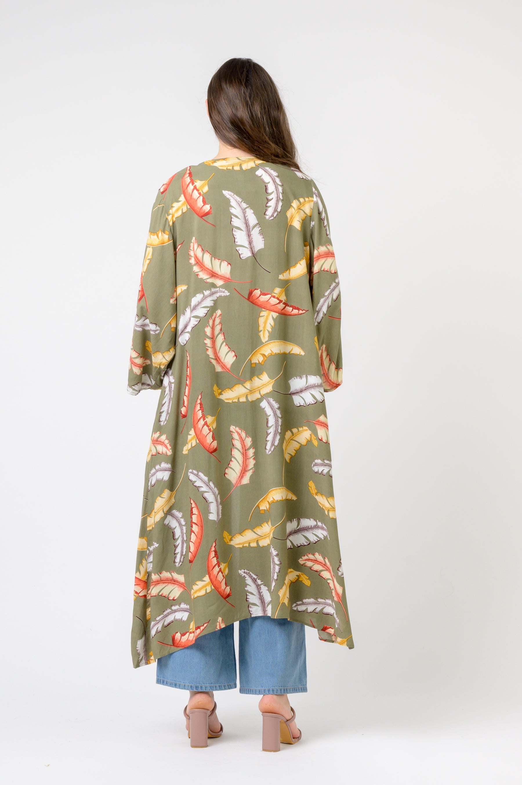Rhea Kimono Long Tropical Print