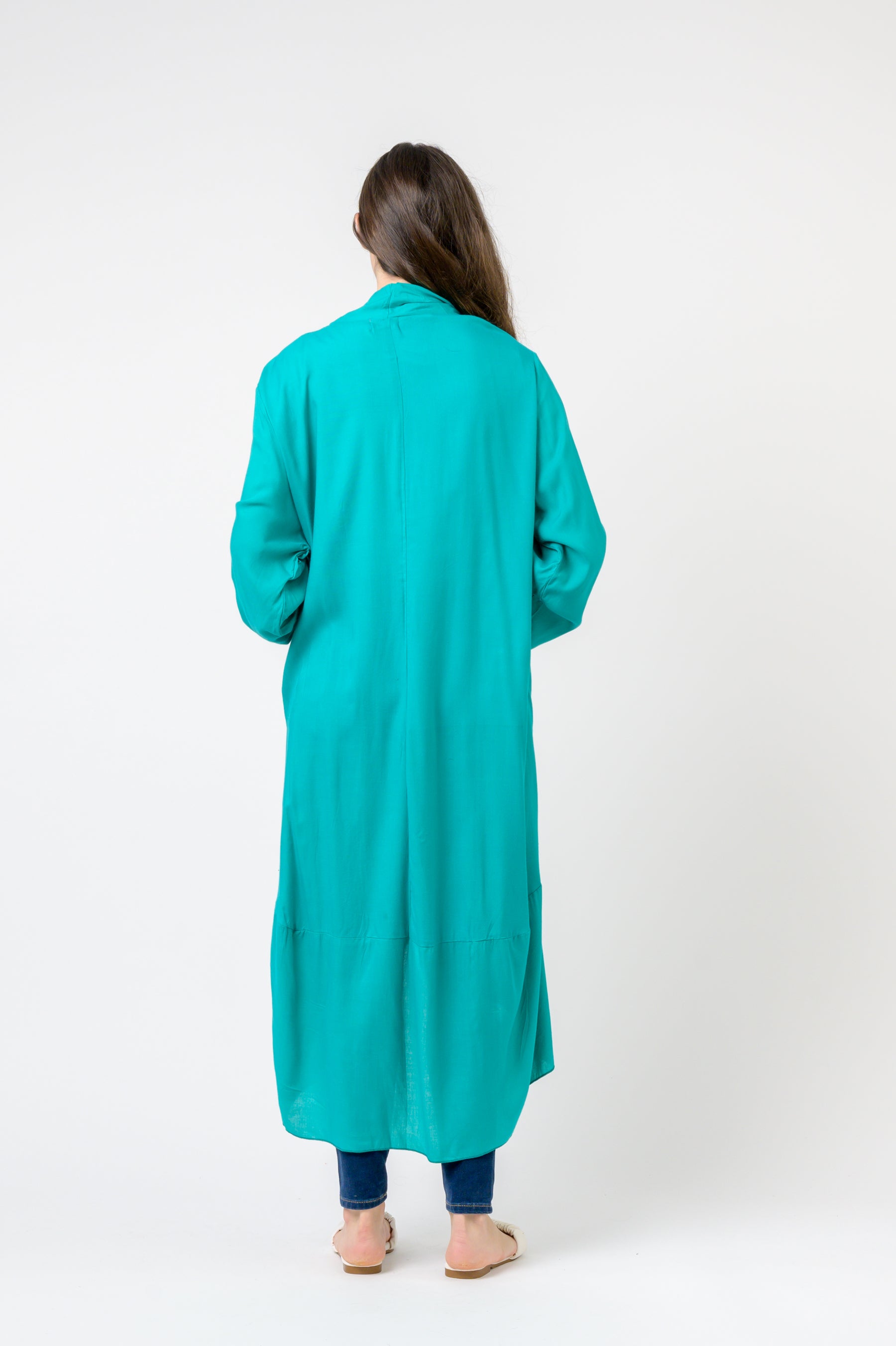 Rhea Solid Print Duster