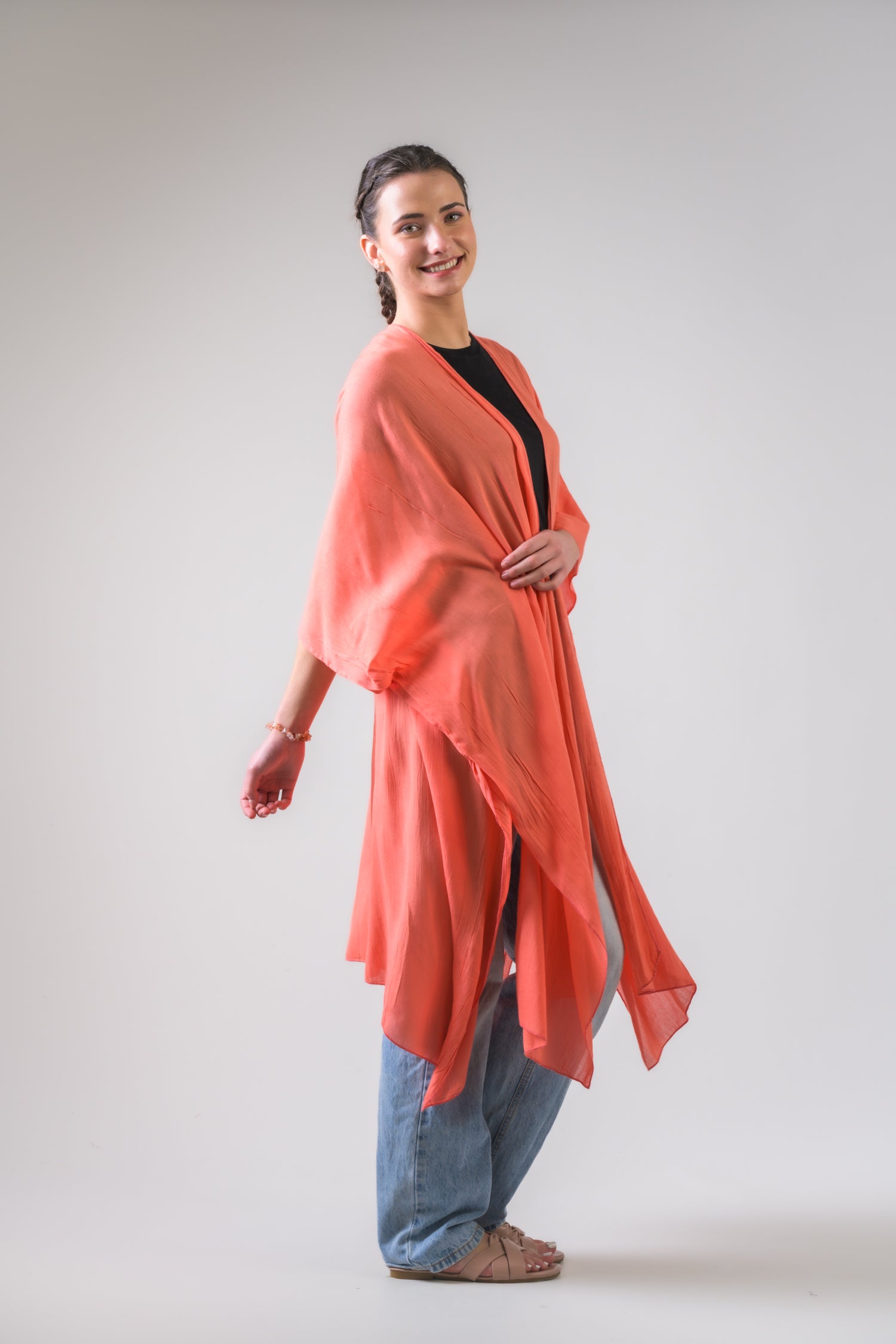 Rhea Sheer Kimono Black / One Size