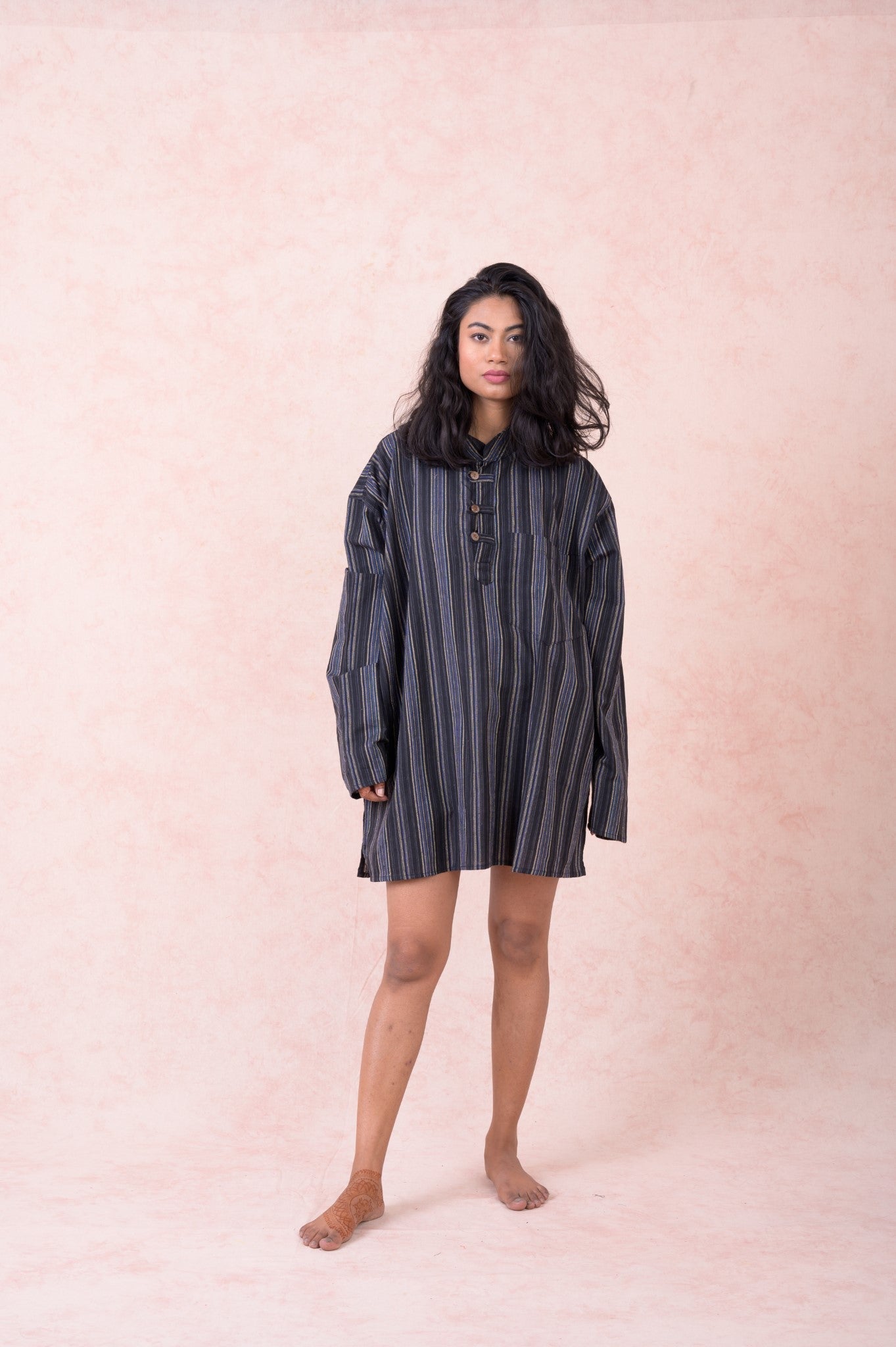 Rhea Striped Pocket Shirt Black / Small