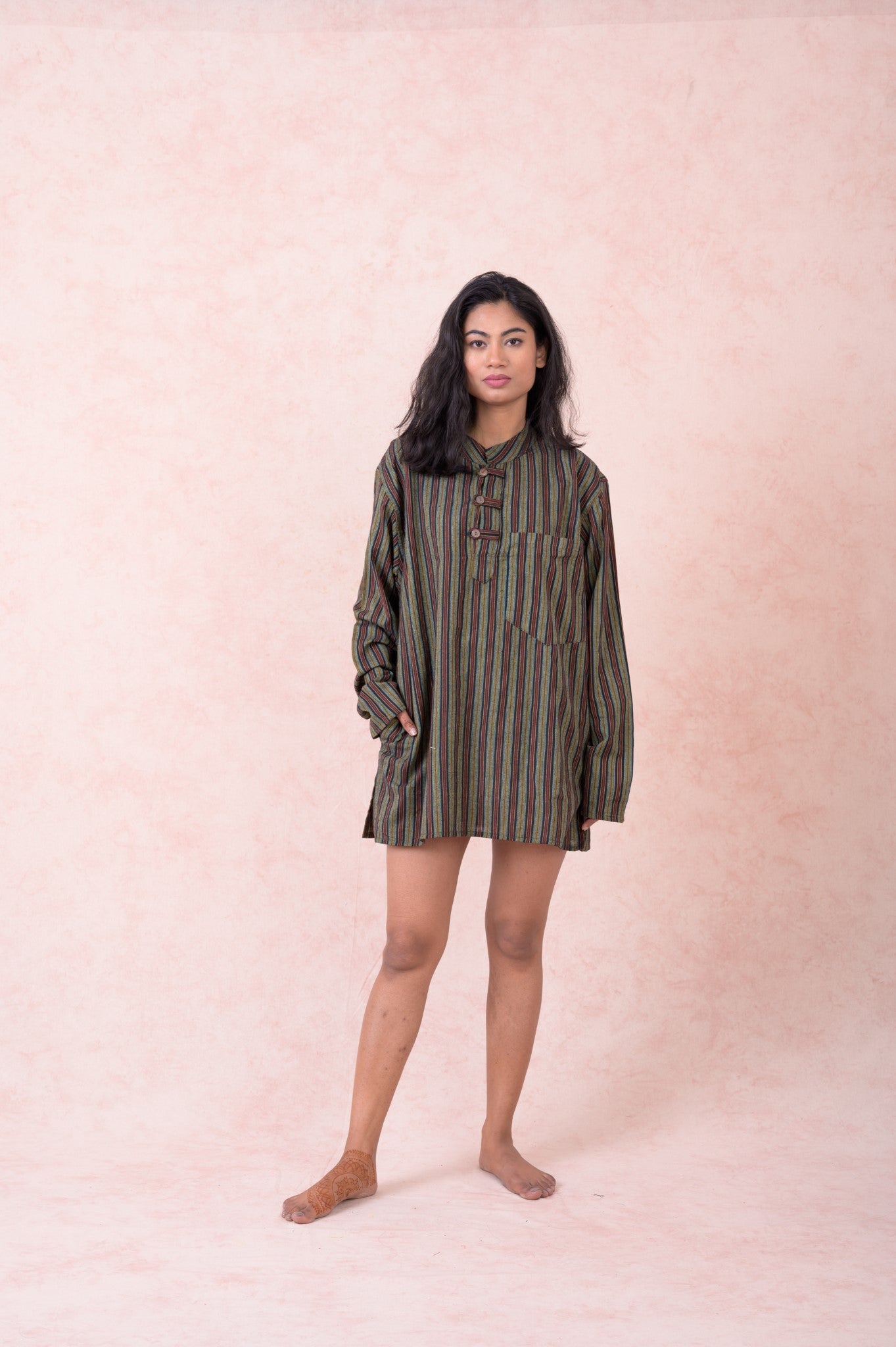 Rhea Striped Pocket Shirt Black / Small