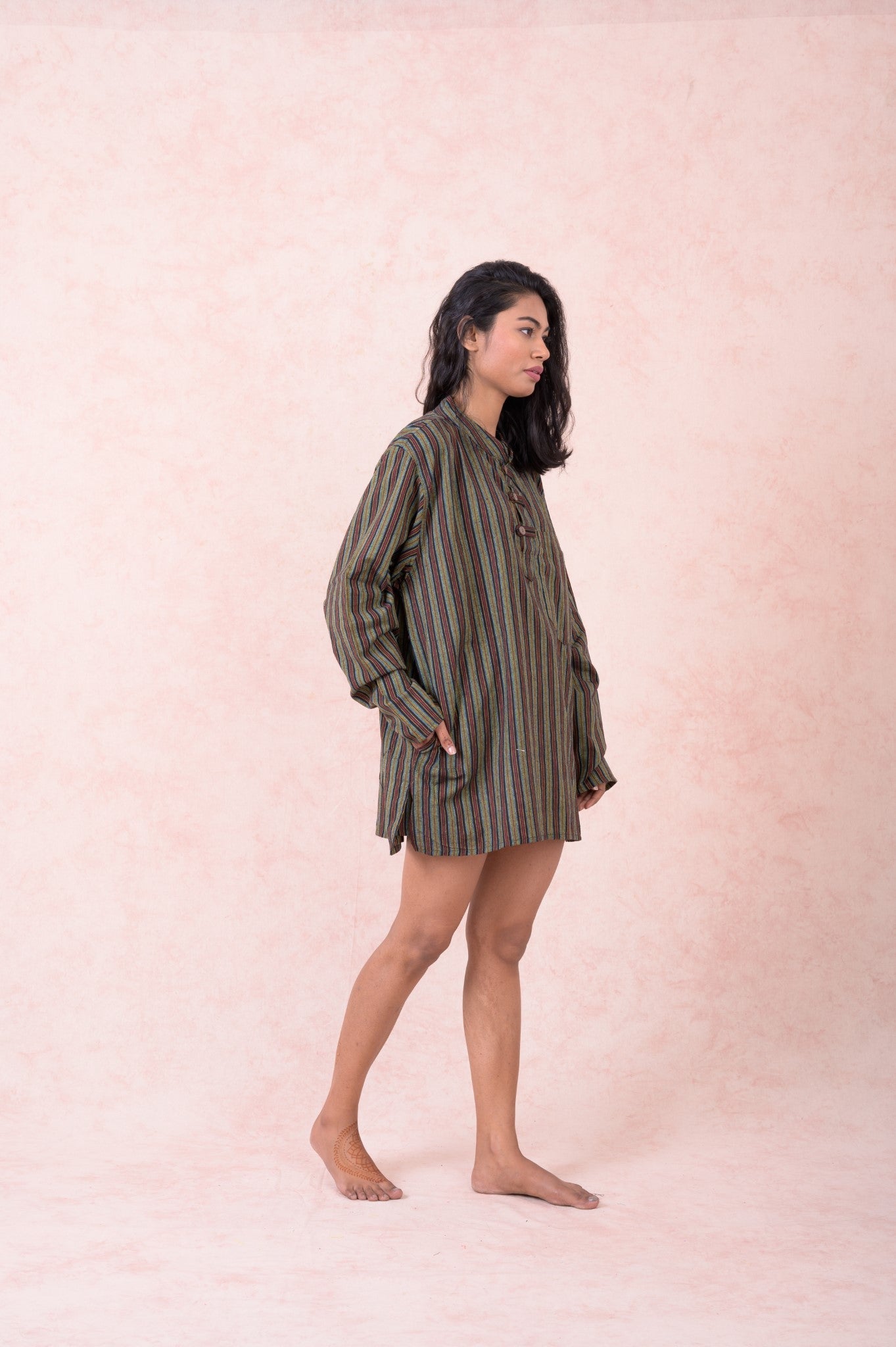 Rhea Striped Pocket Shirt Black / Small