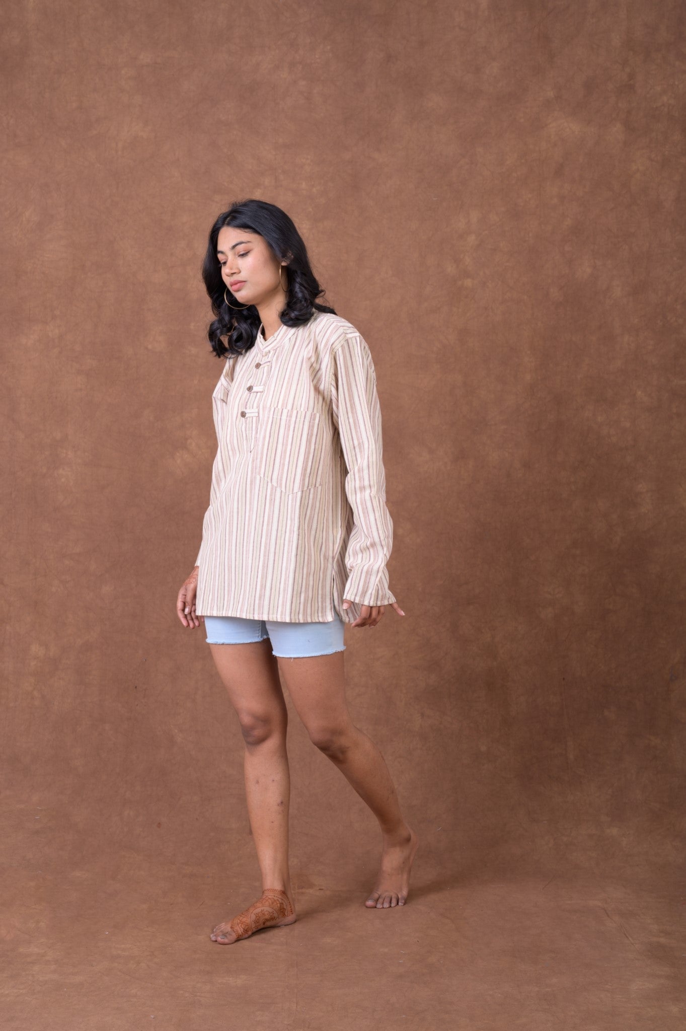Rhea Striped Pocket Shirt Black / Small