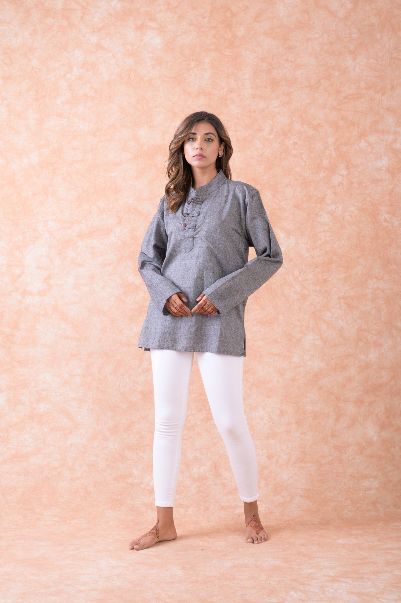 Rhea Buttons & Pocket Top