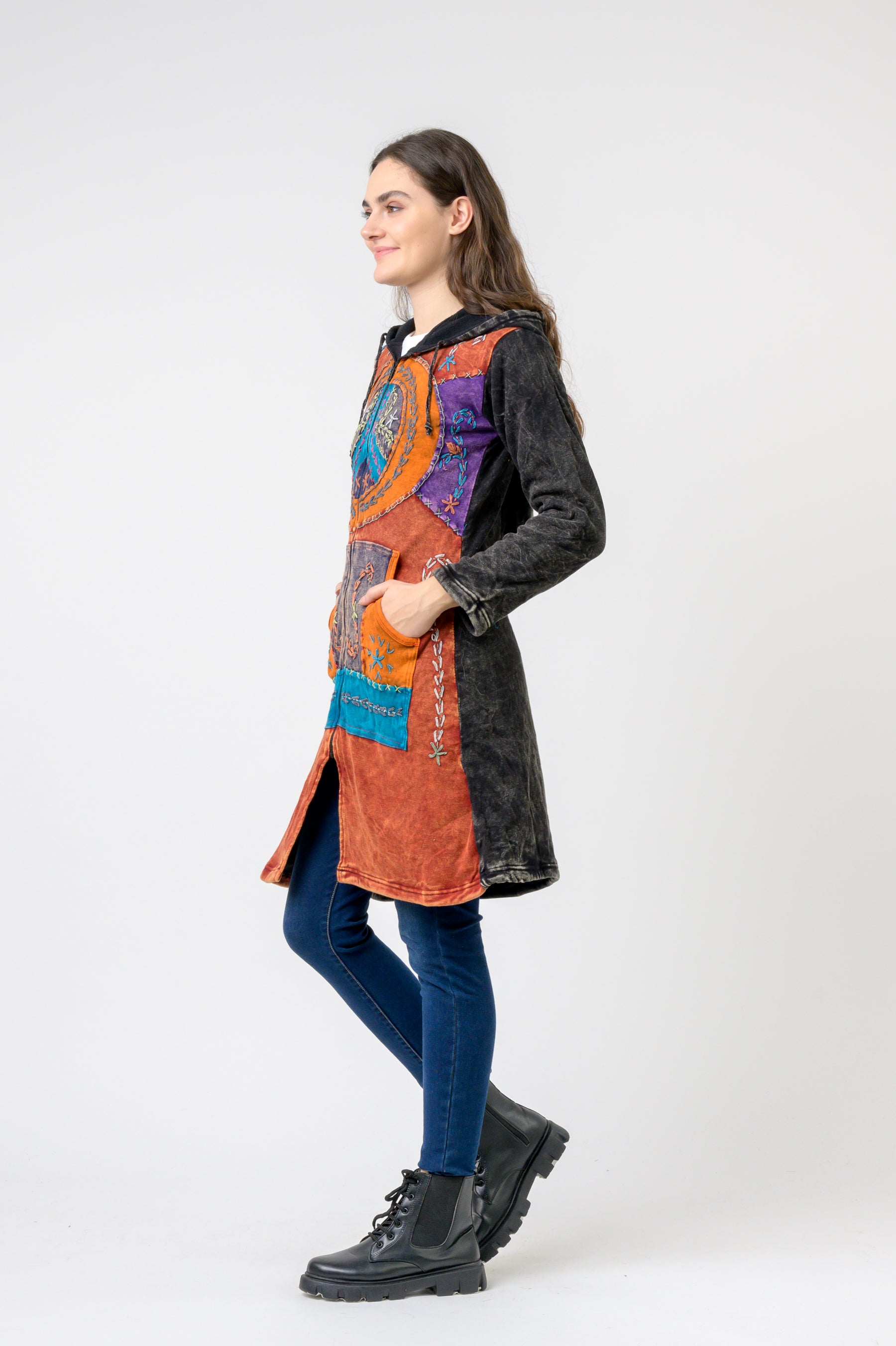 Rhea Patterned Long Sleeve Cotton Top