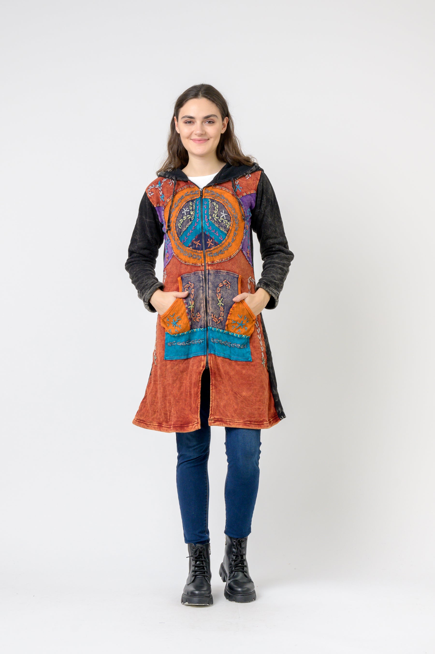 Rhea Patterned Long Sleeve Cotton Top