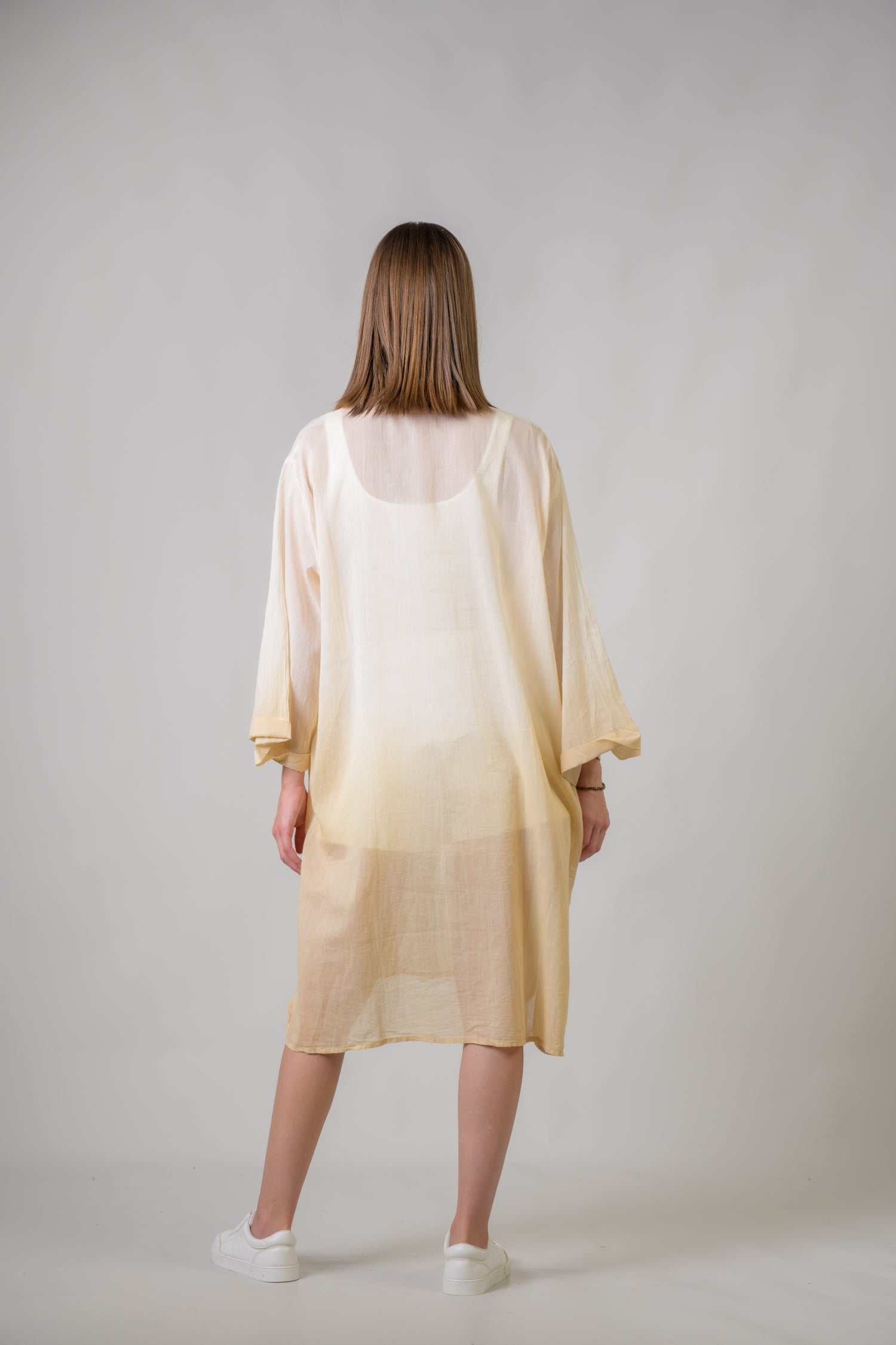 Rhea Laurels Embroidered Long Sleeve Button Down Top Beige / One Size