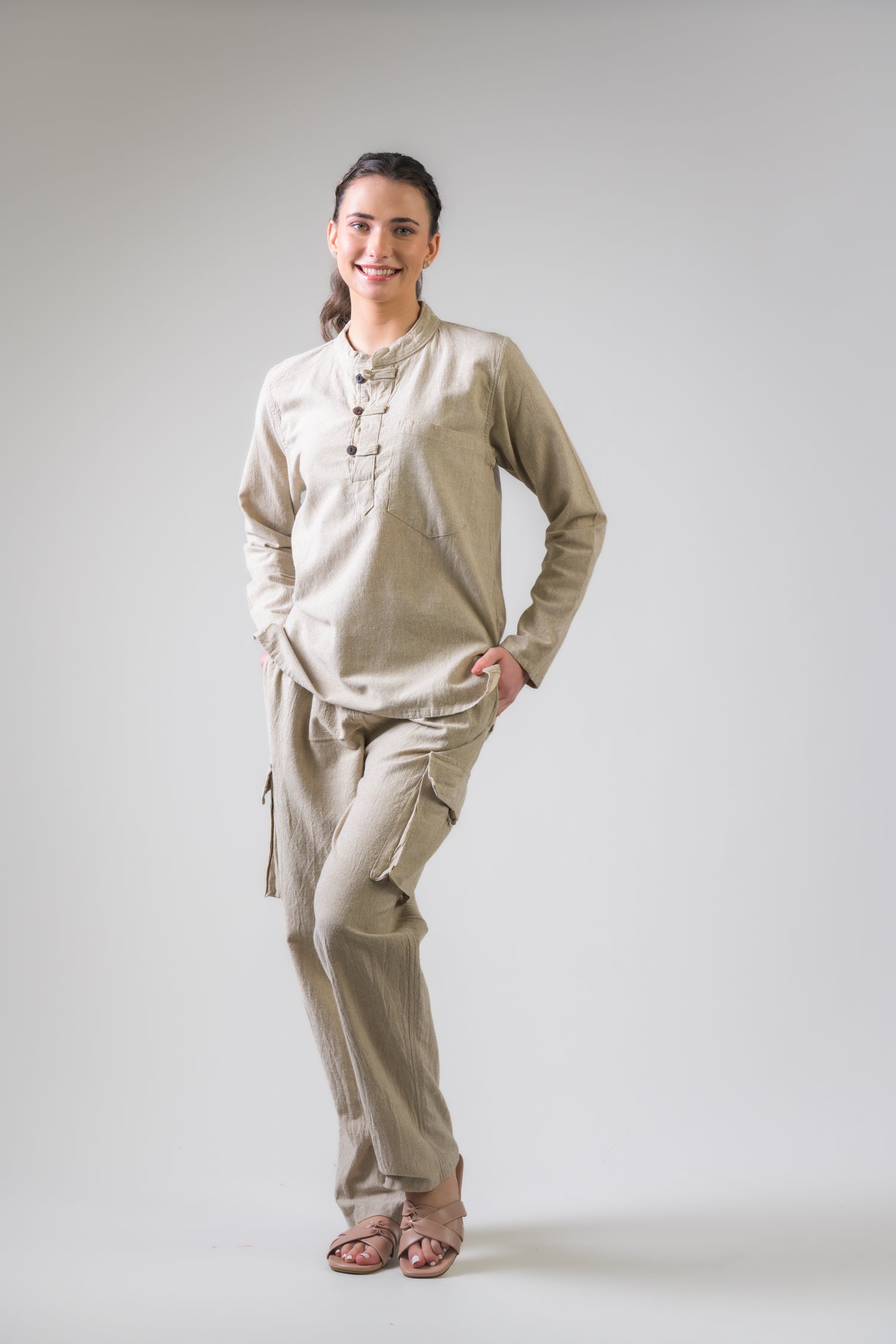 Rhea Cotton Pocket Shirt Grey / Small