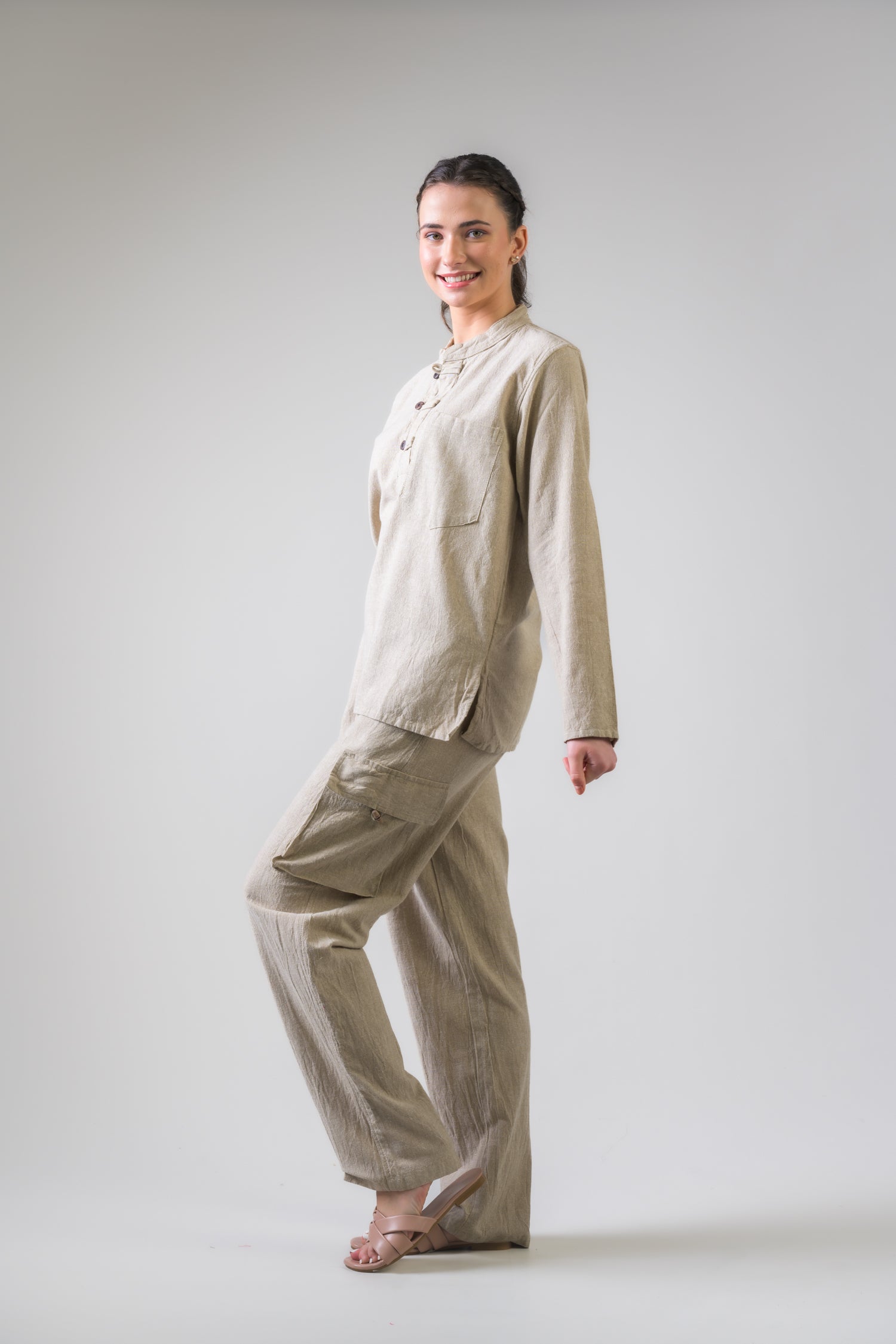 Rhea Cotton Pocket Shirt Grey / Small