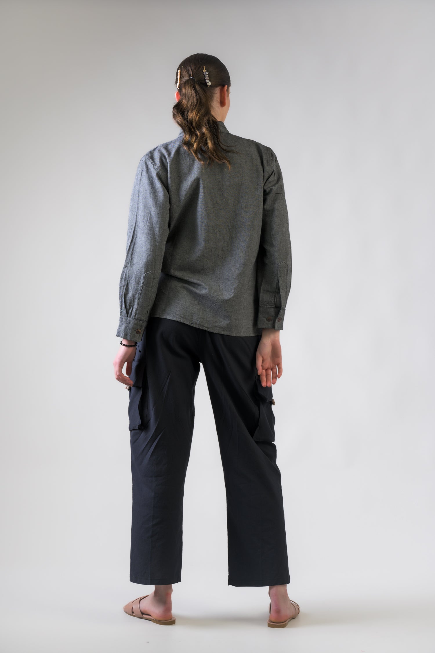 Rhea Cotton Pocket Shirt Grey / Small
