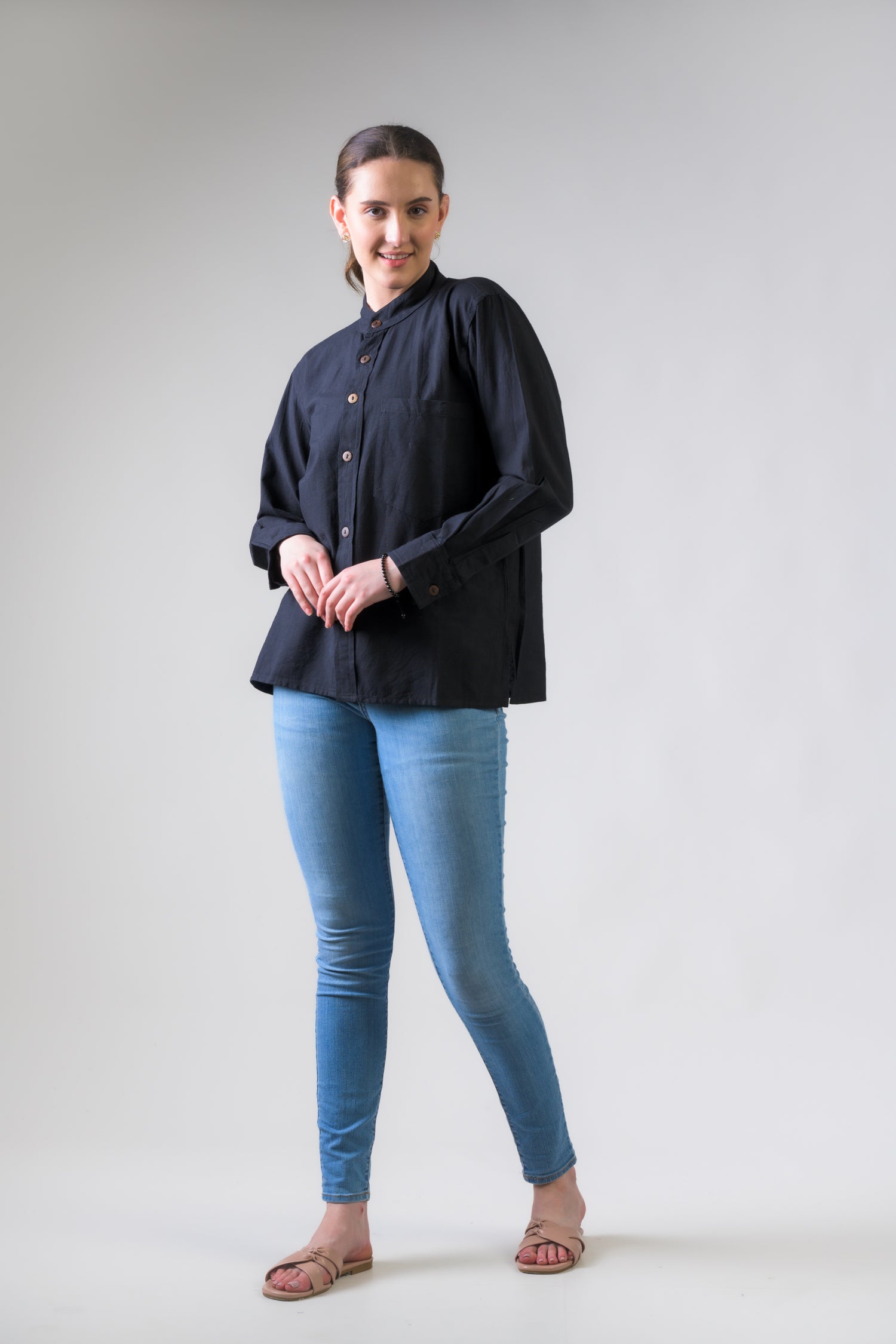 Rhea Cotton Pocket Shirt Jet / Medium