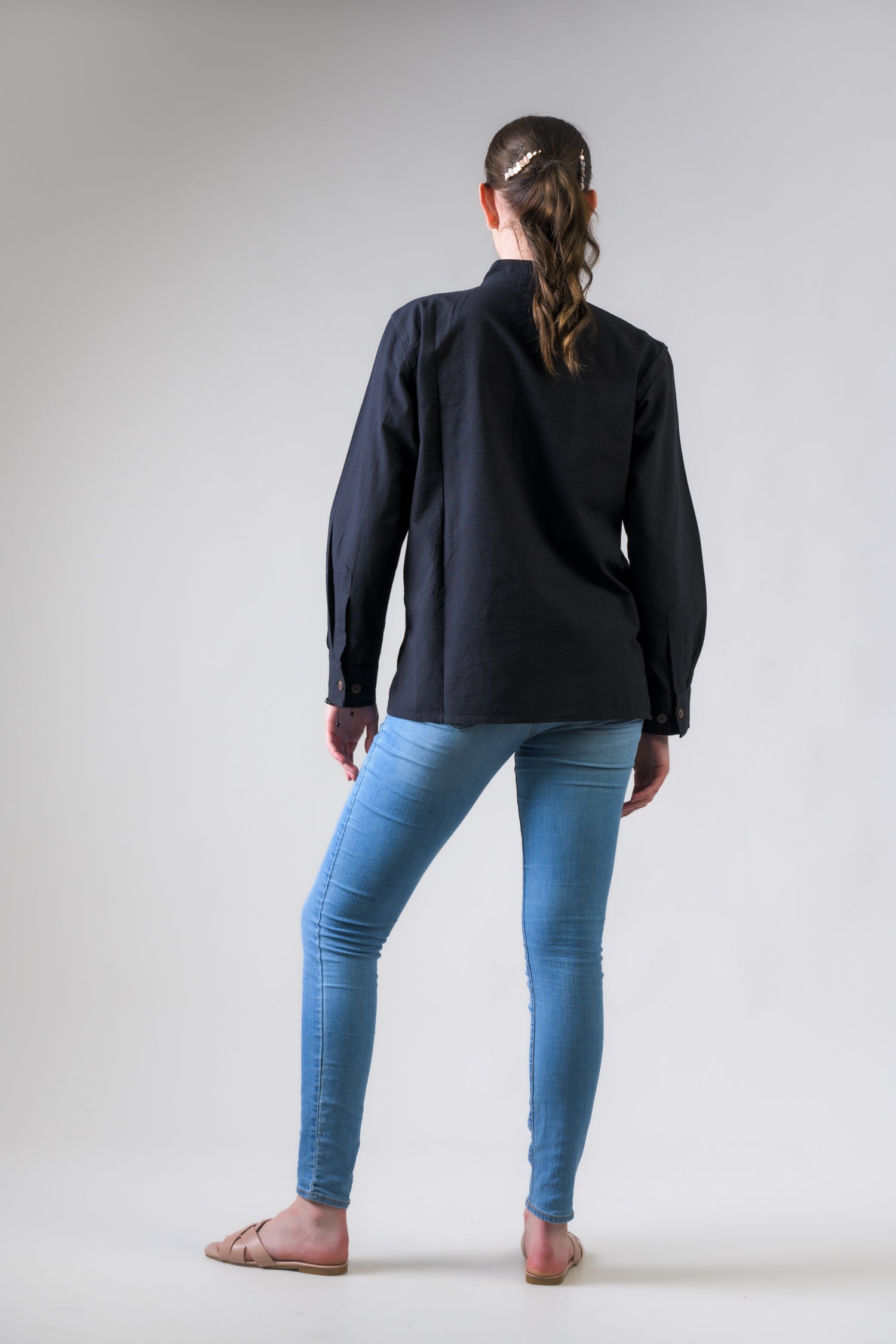 Rhea Cotton Pocket Shirt Jet / 2XLarge