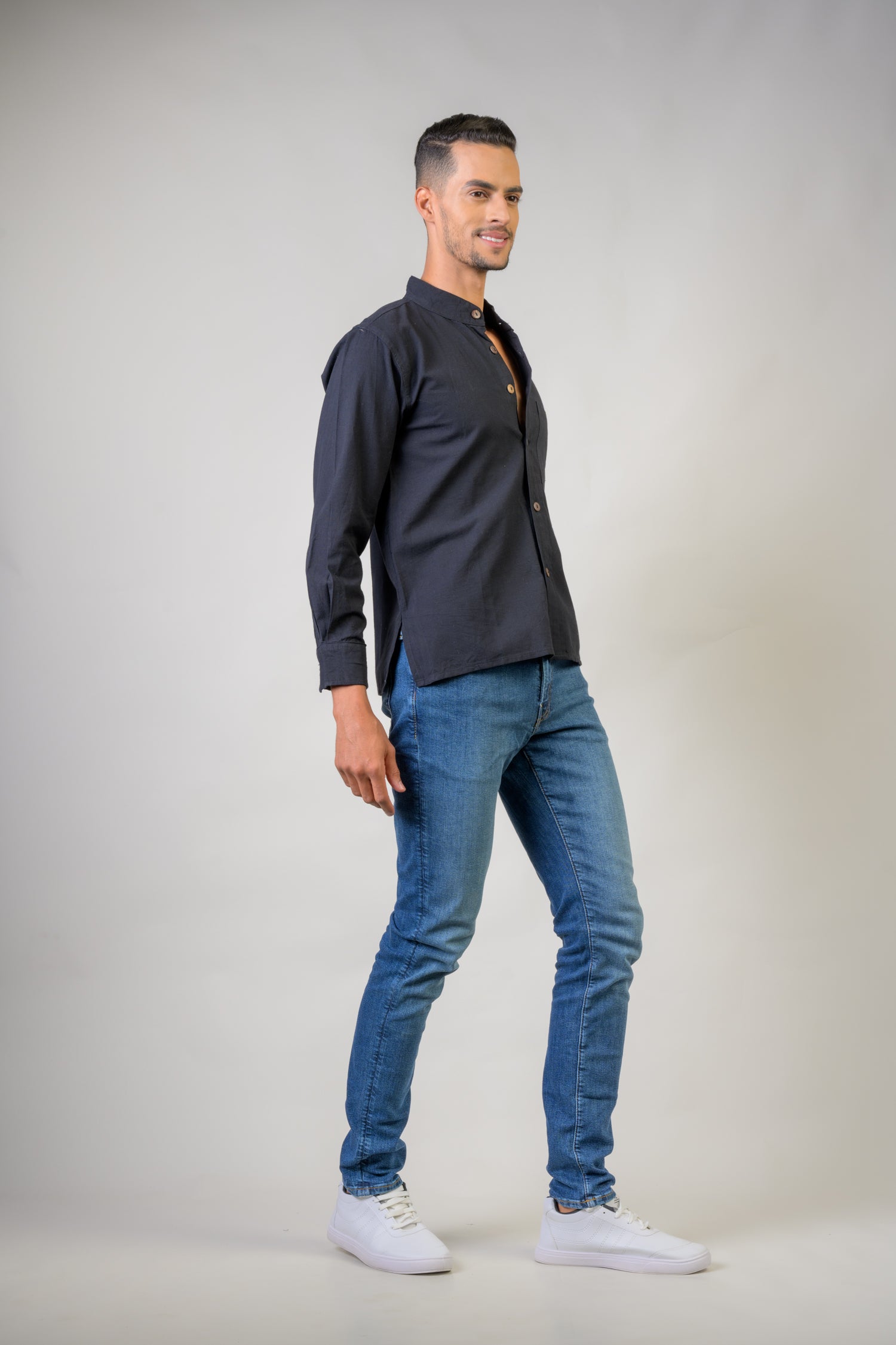 Rhea Cotton Pocket Shirt Black / Large