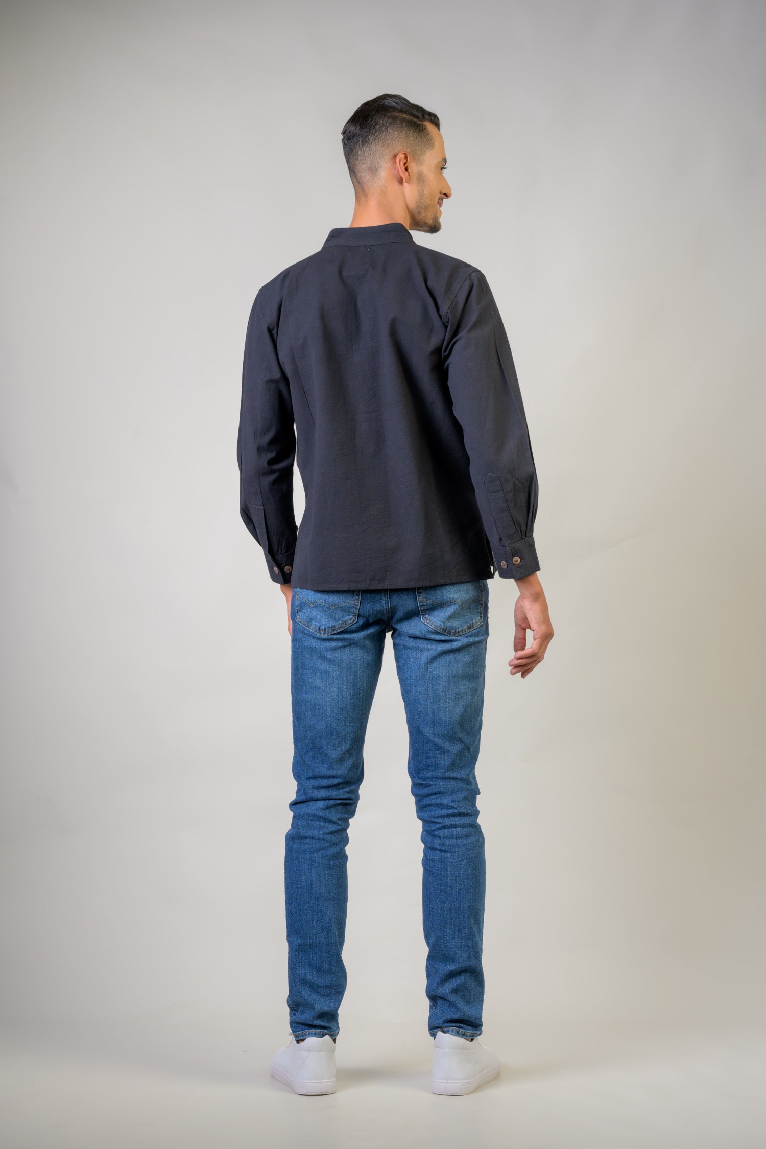 Rhea Cotton Pocket Shirt Black / 2XLarge