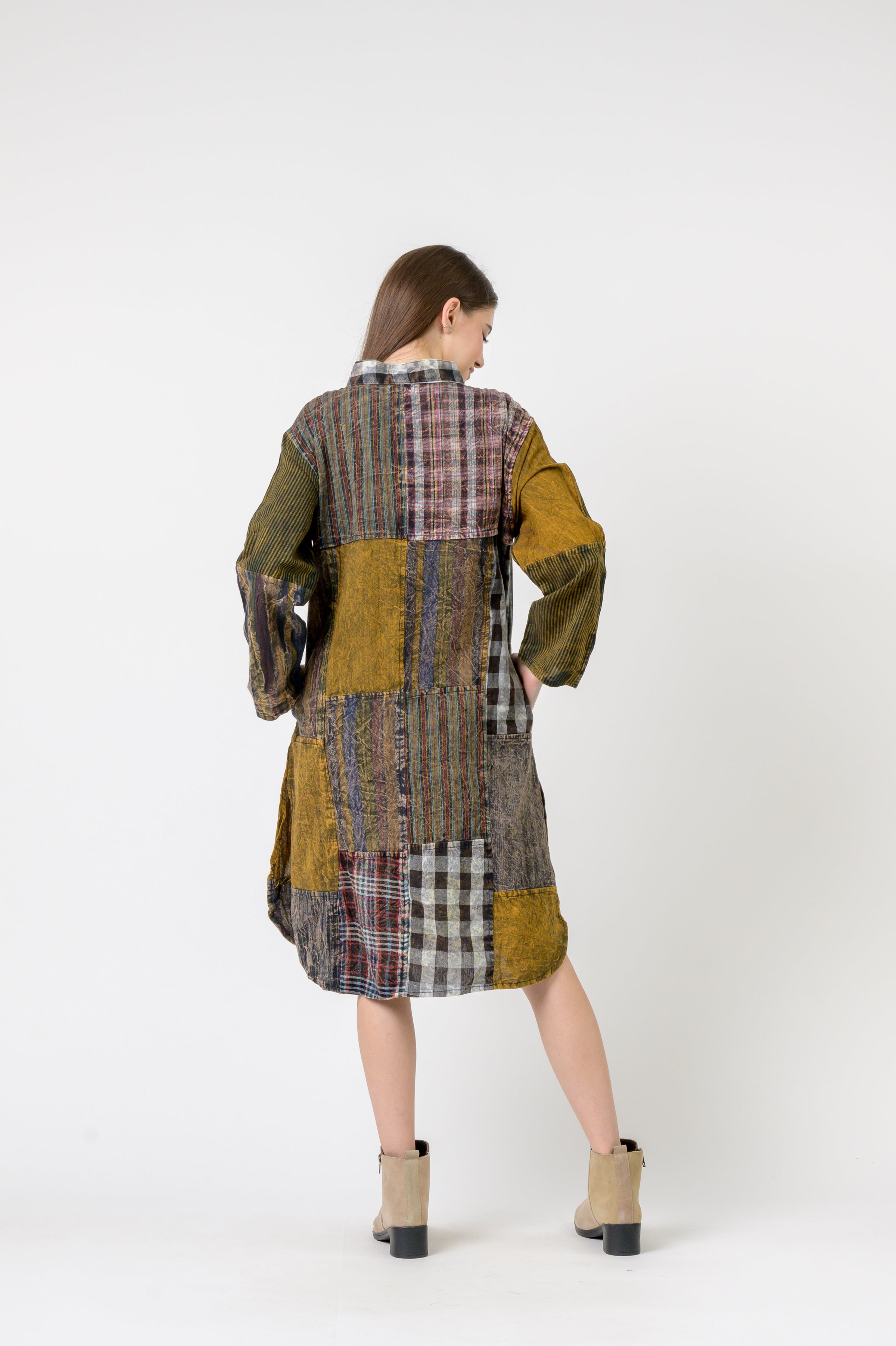 Rhea Mandarin Collar Cotton Casual Wear