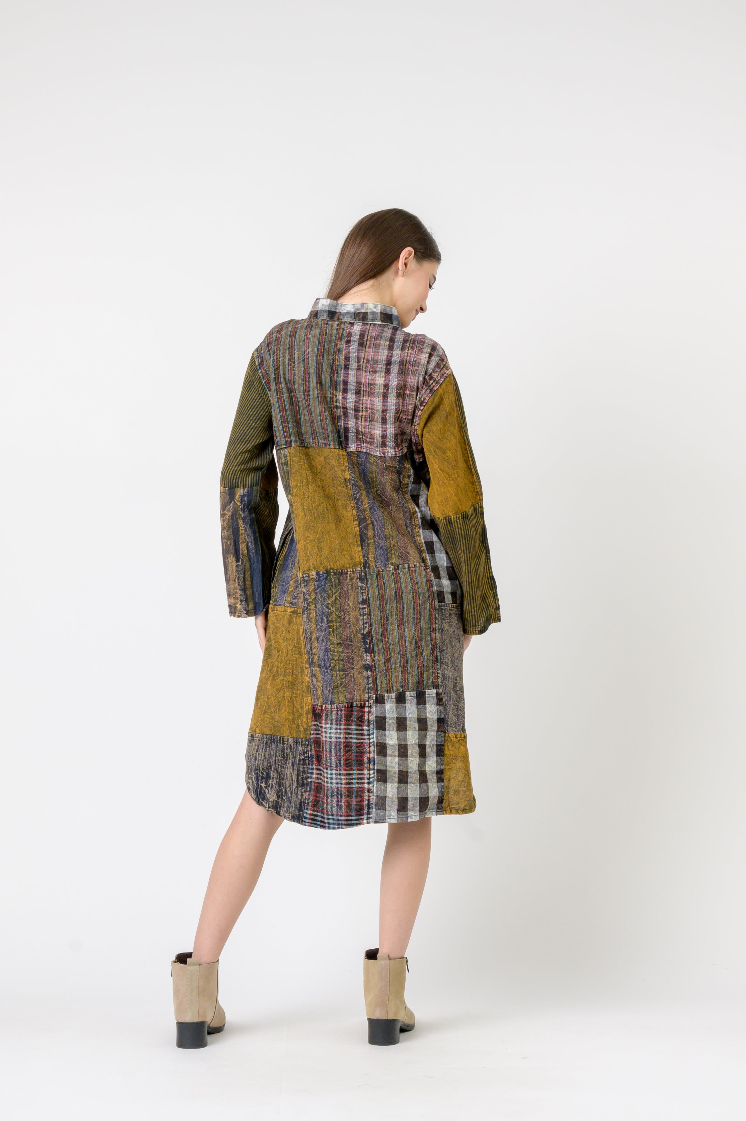 Rhea Mandarin Collar Cotton Casual Wear