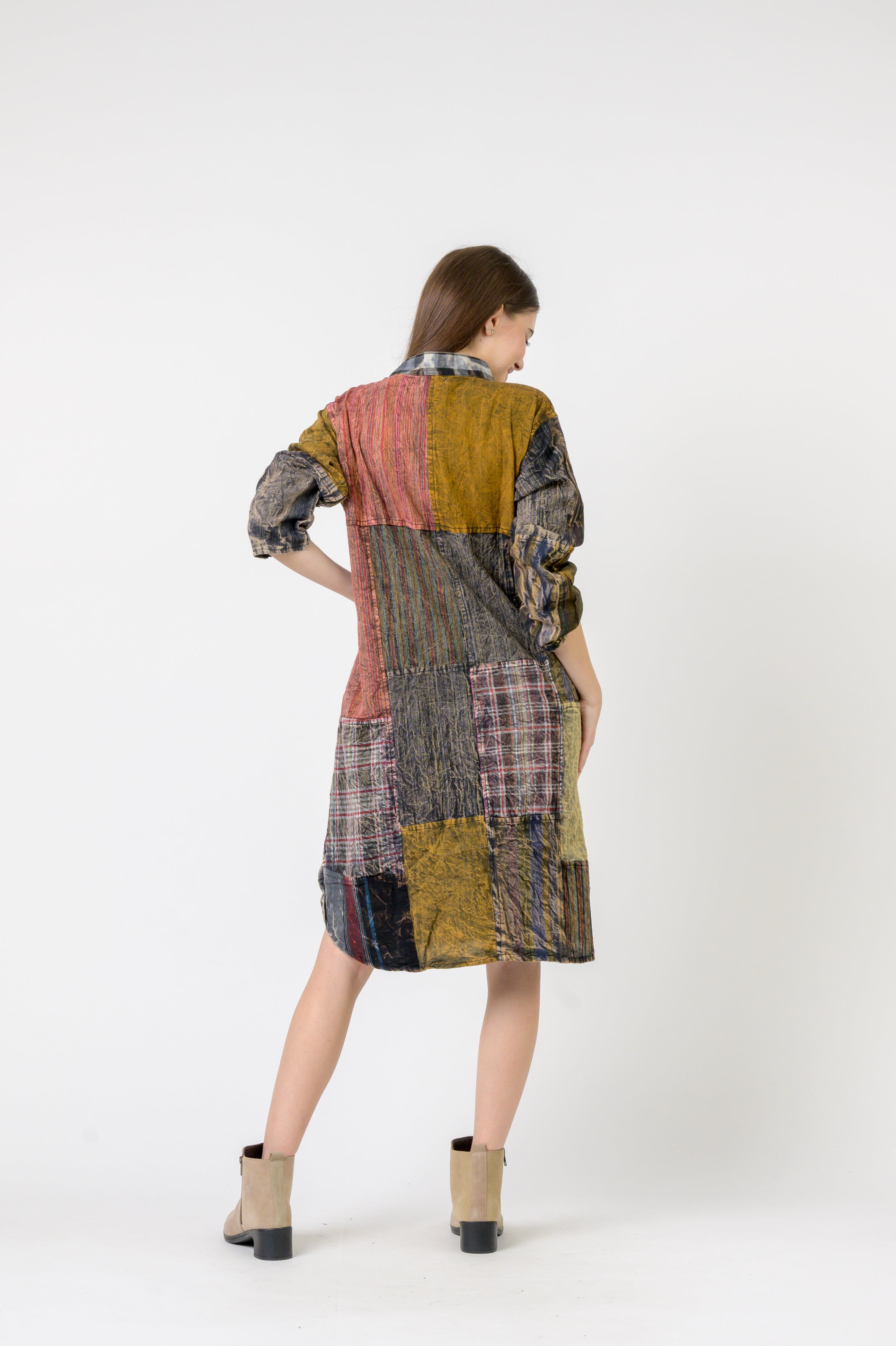 Rhea Mandarin Collar Cotton Casual Wear