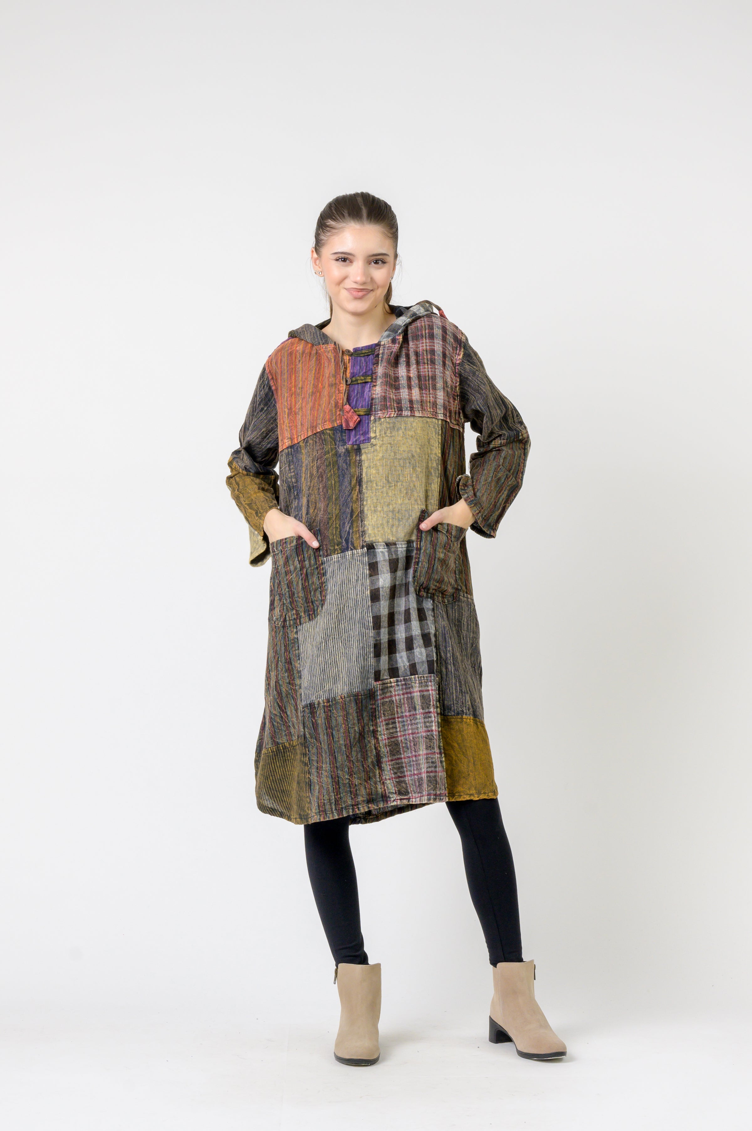 Rhea Hooded Cotton Full Sleeve Long Shirt