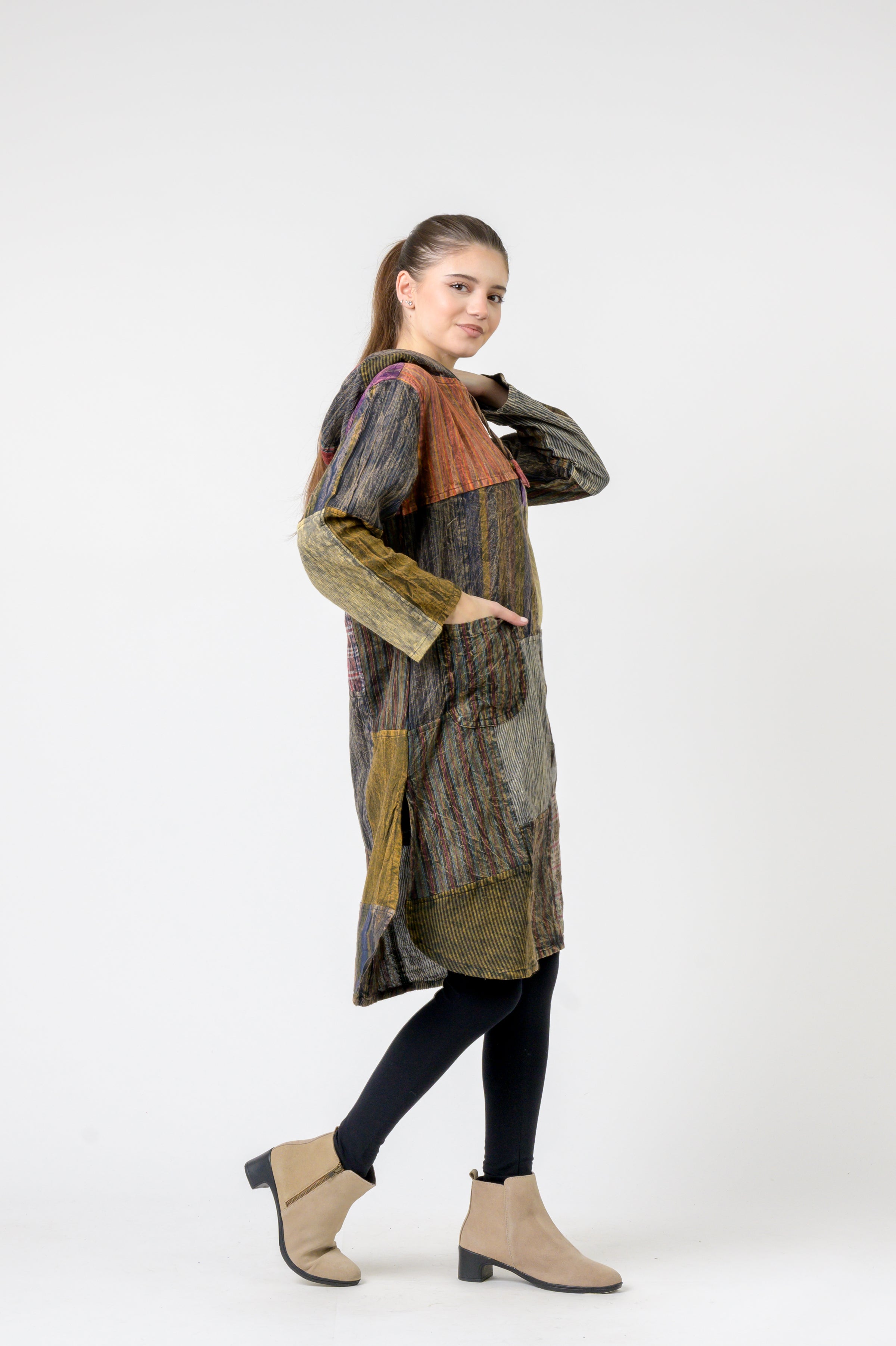 Rhea Hooded Cotton Full Sleeve Long Shirt