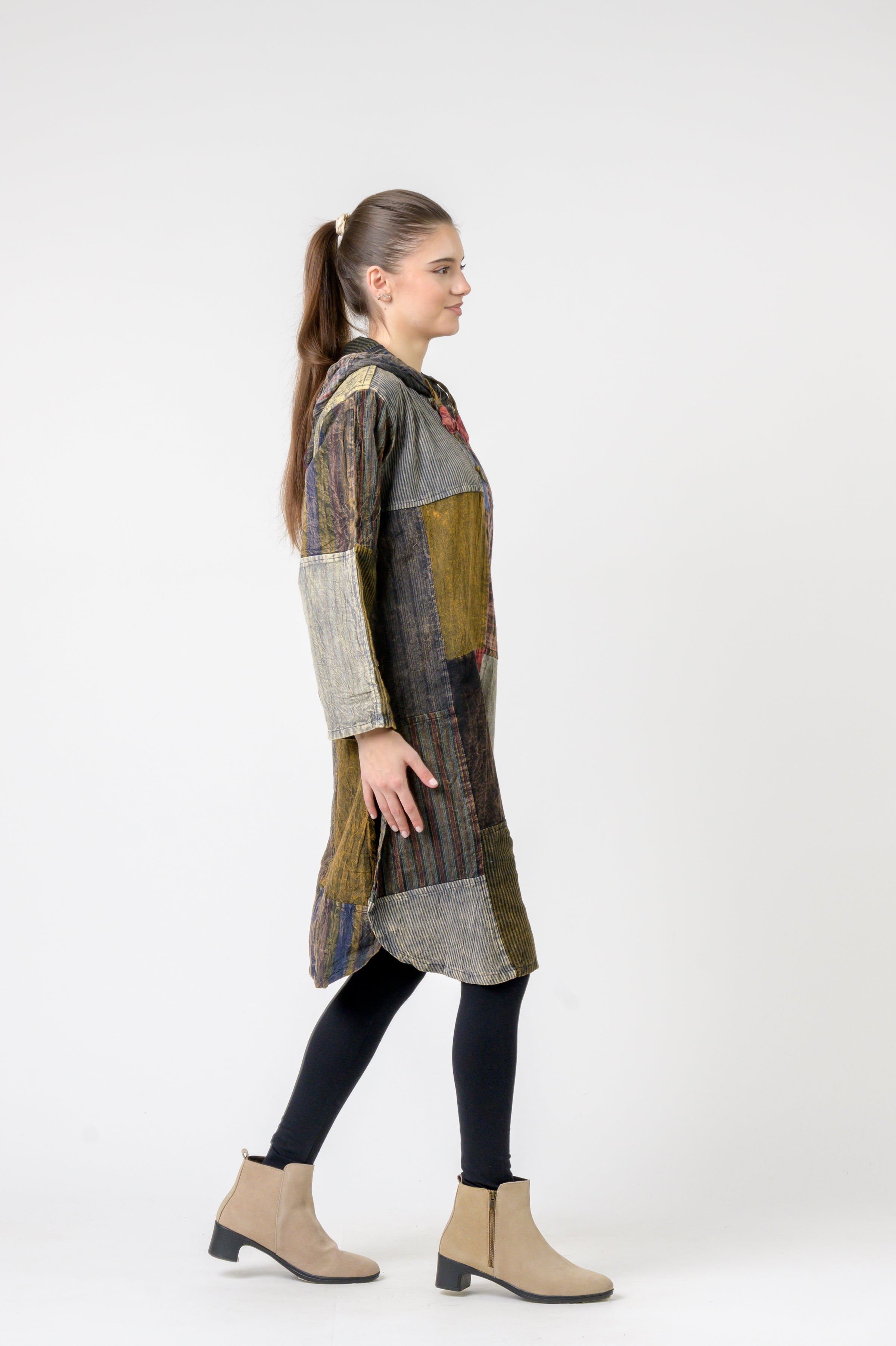Rhea Hooded Cotton Full Sleeve Long Shirt