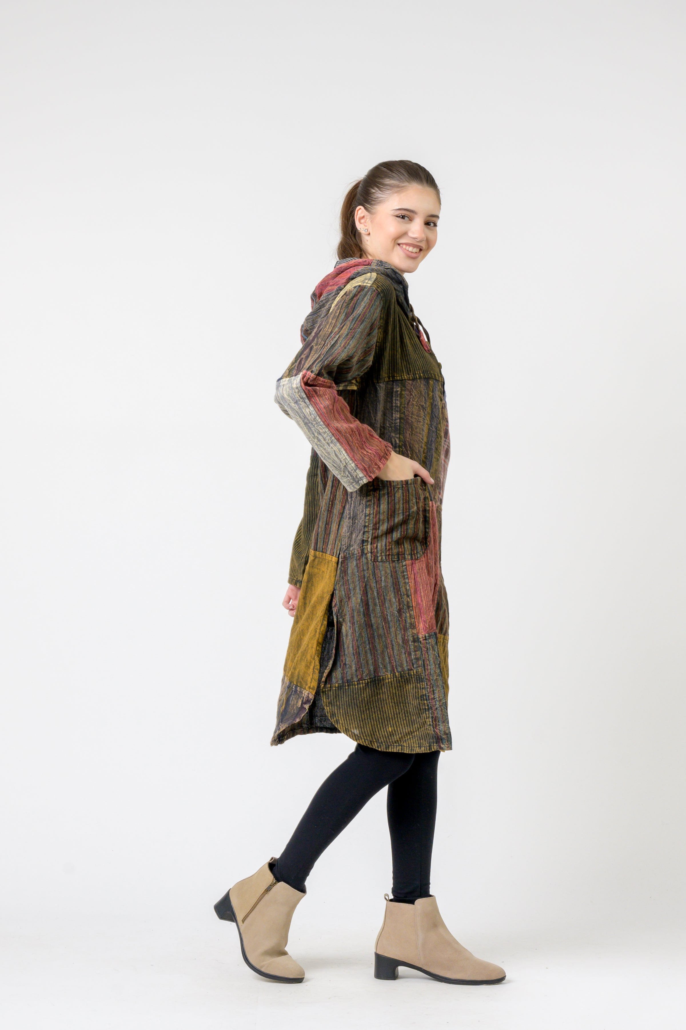 Rhea Hooded Cotton Full Sleeve Long Shirt