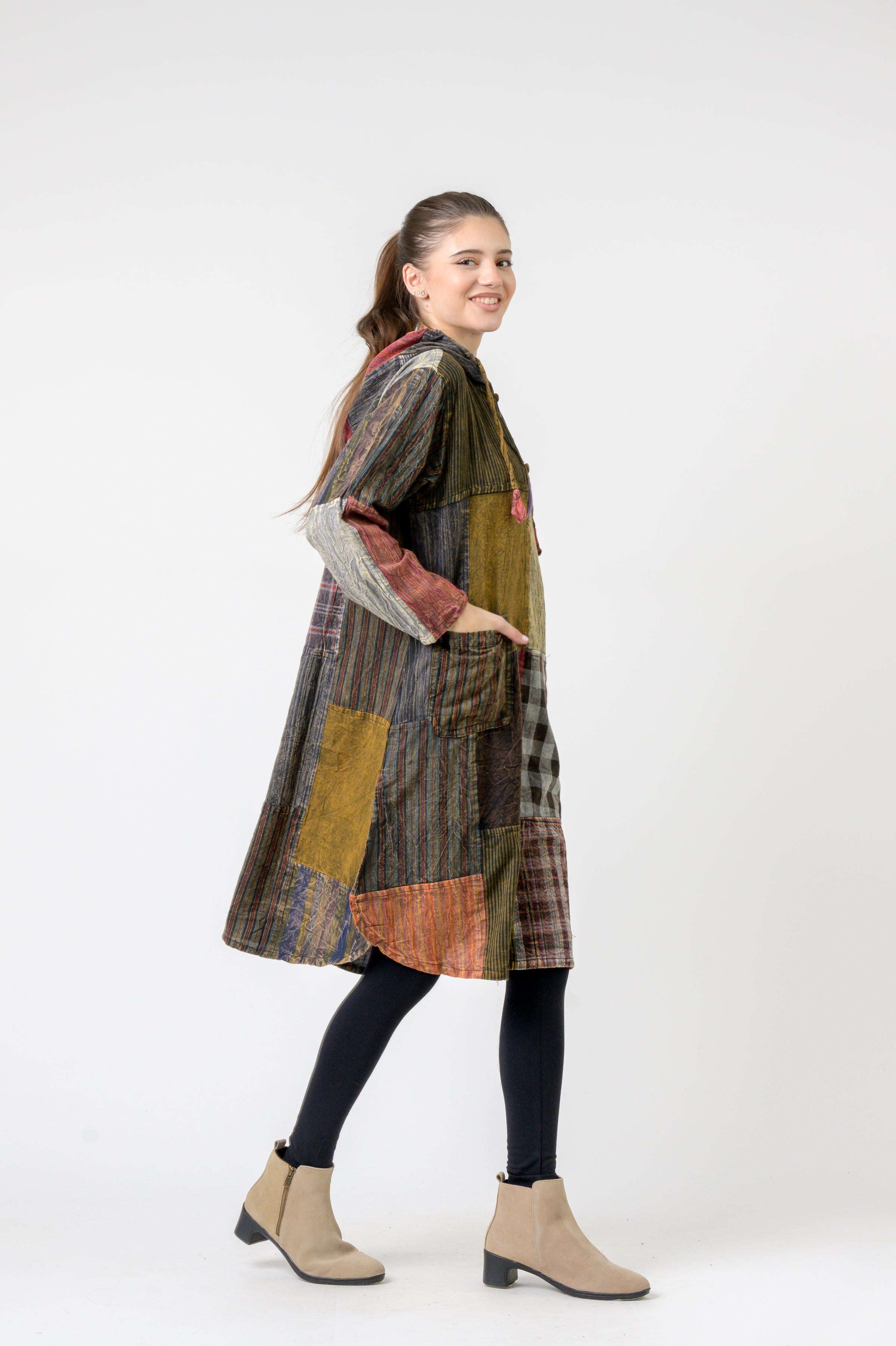 Rhea Hooded Cotton Full Sleeve Long Shirt