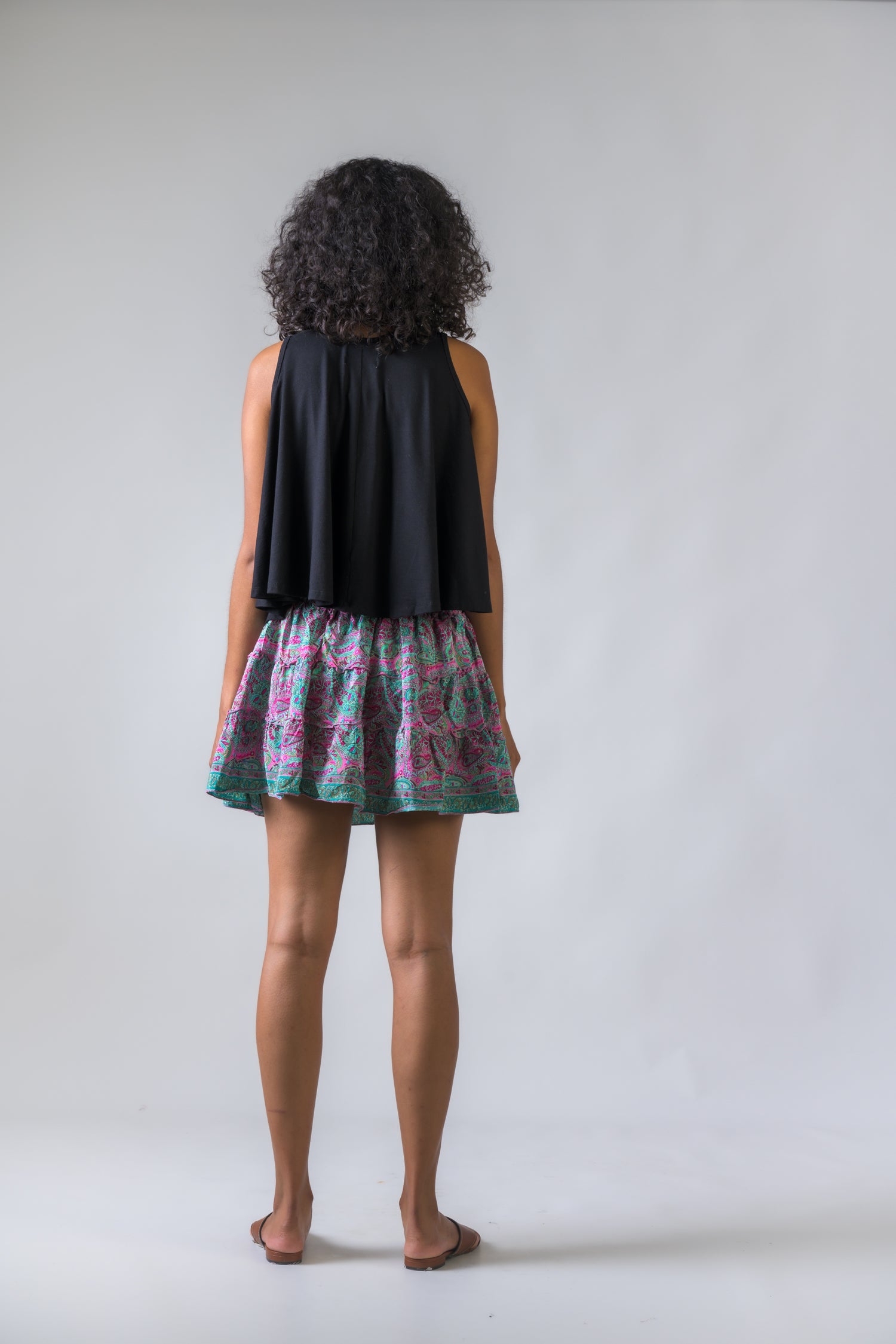 Rhea Layered Pattern Panel Skirt