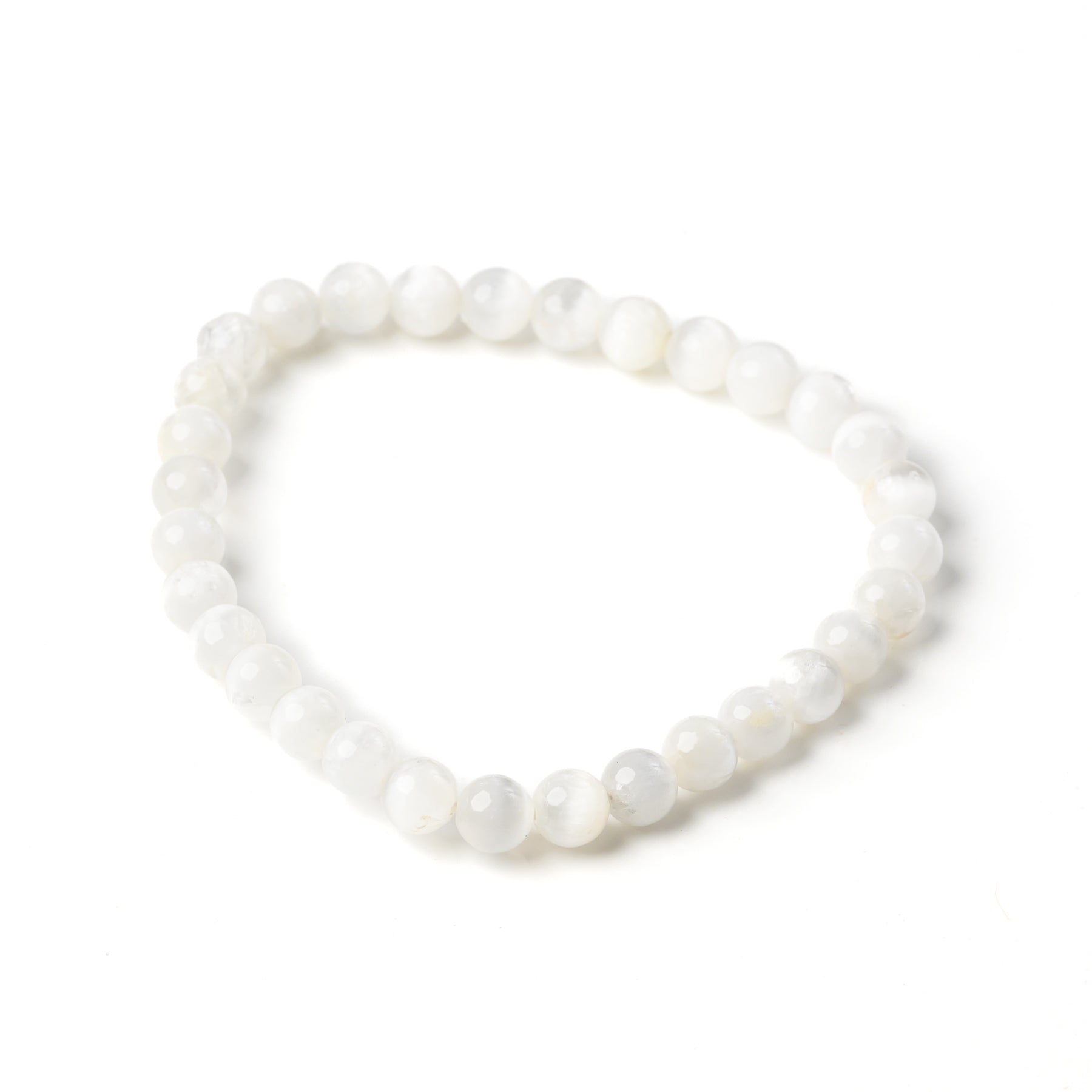 Selenite Bead Bracelet