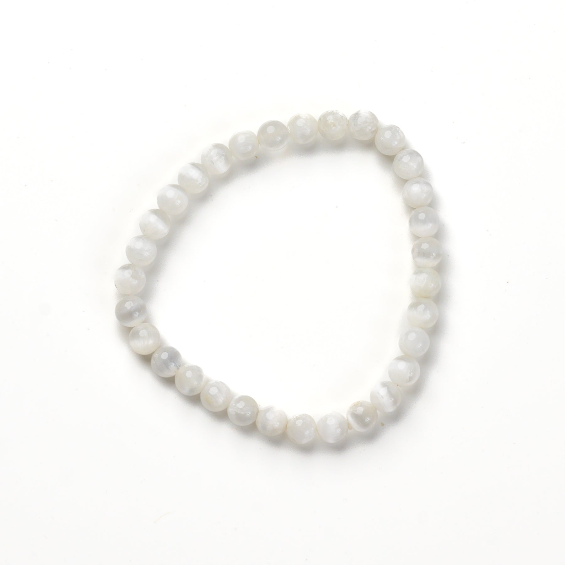 Selenite Bead Bracelet
