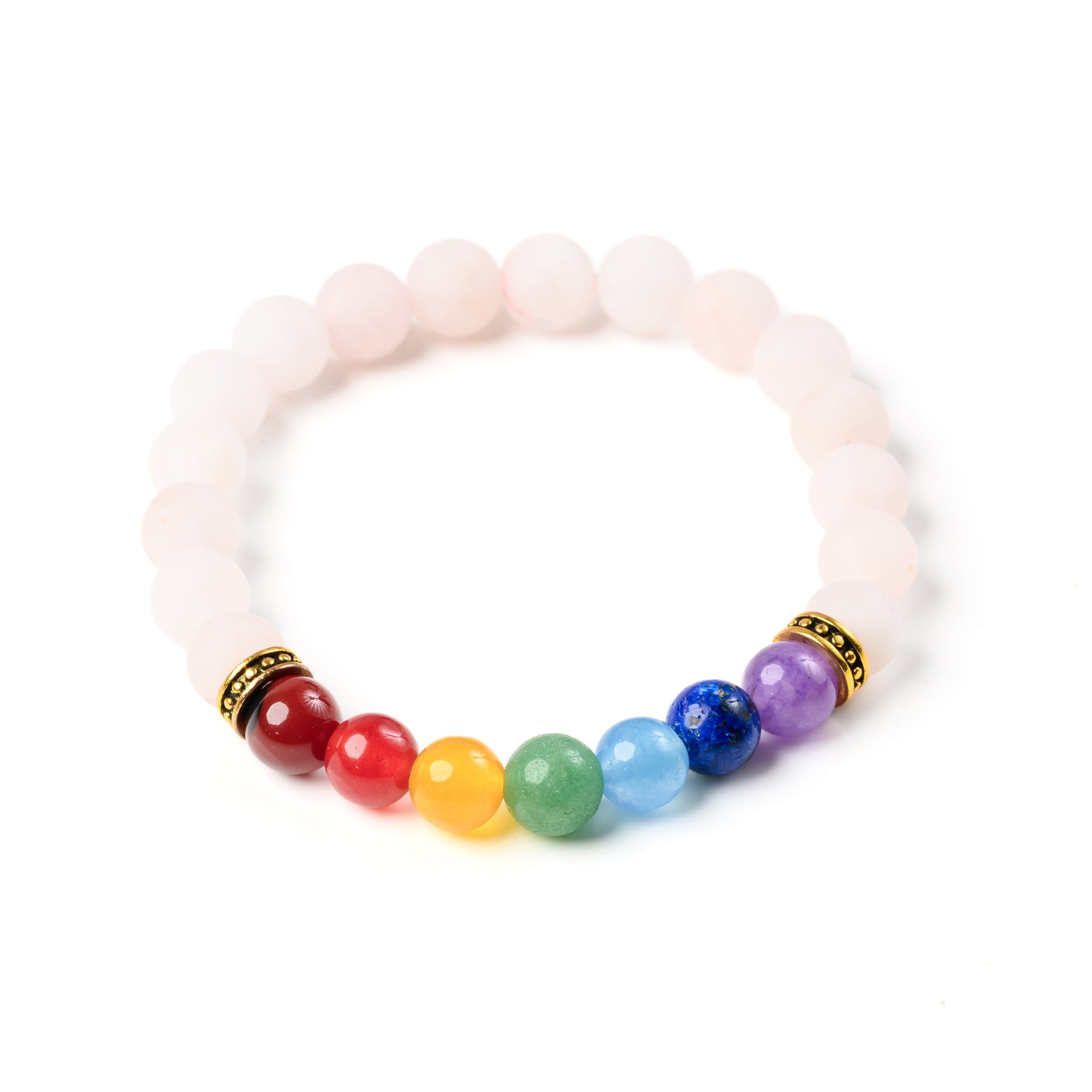 7-Chakra Rose Quartz Bracelet