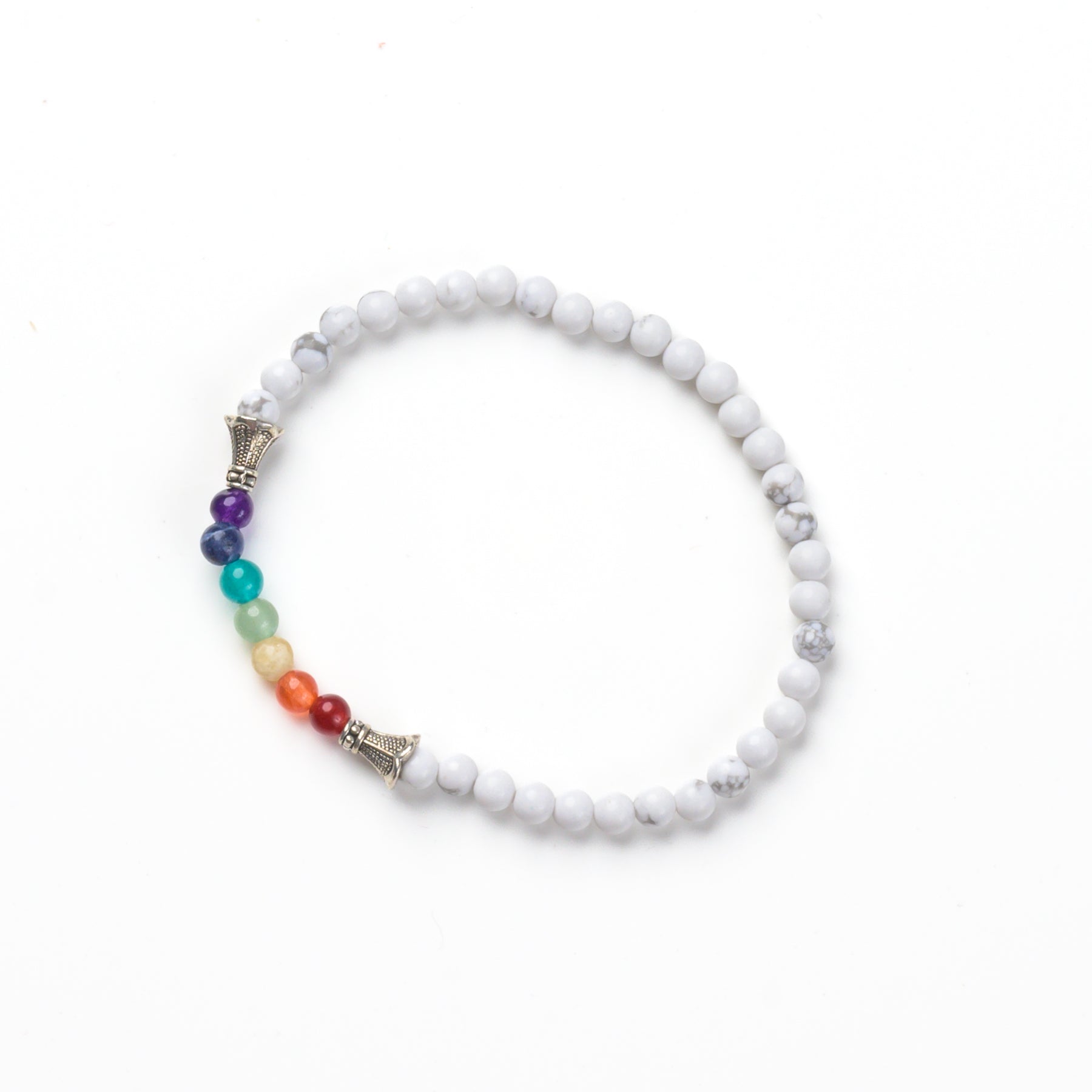 7 Chakra & Howlite Bead Bracelet
