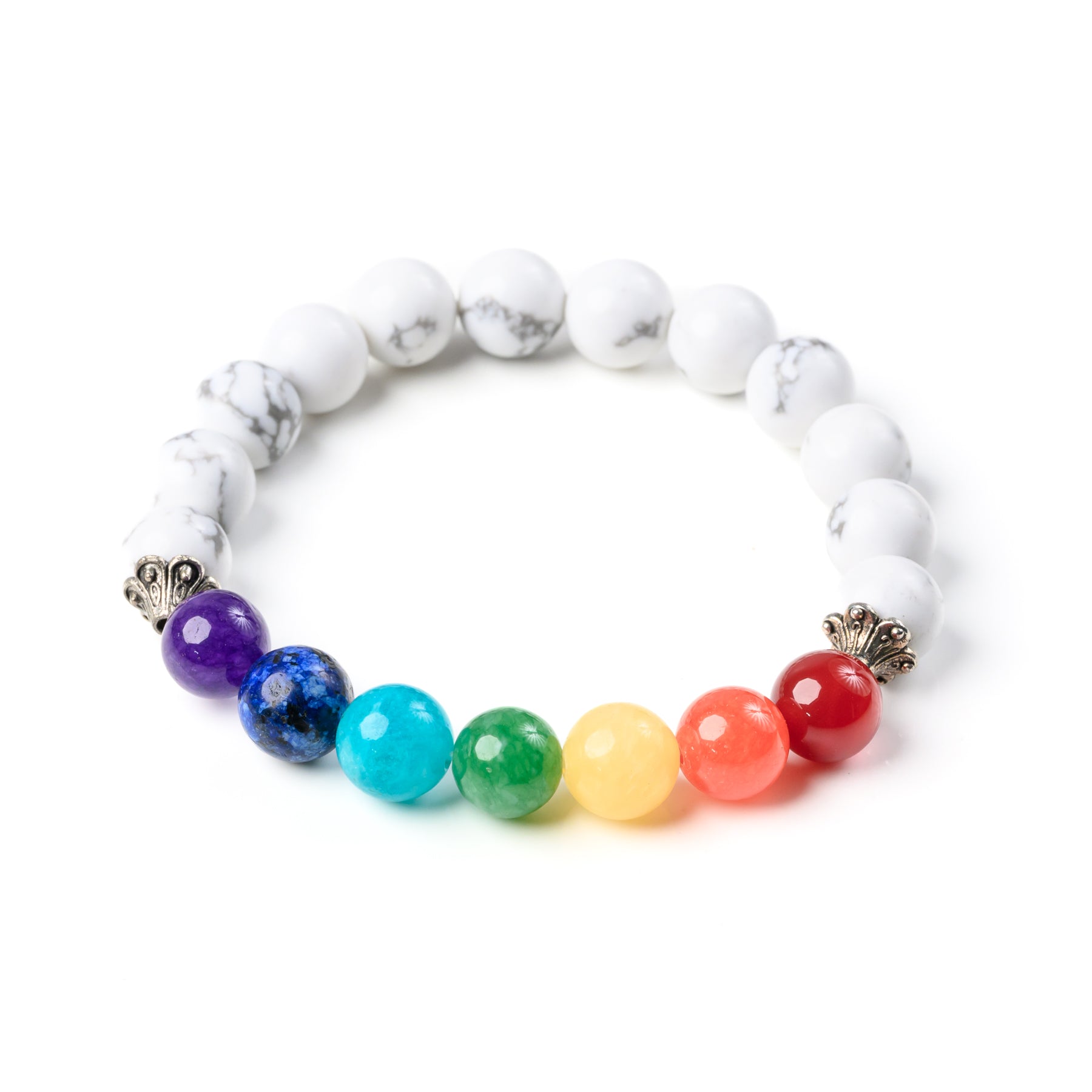 7 Chakra & Howlite Bead Bracelet