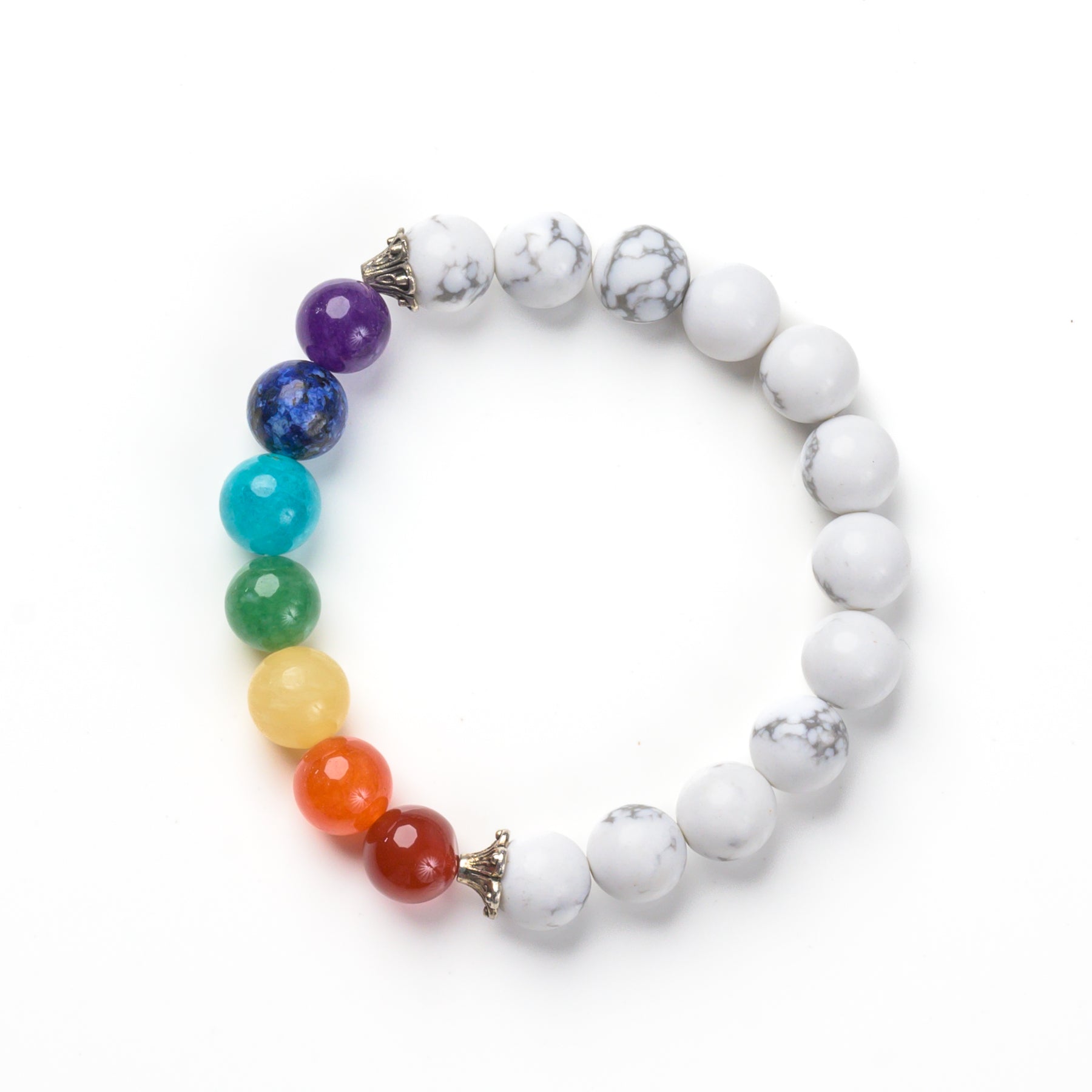 7 Chakra & Howlite Bead Bracelet