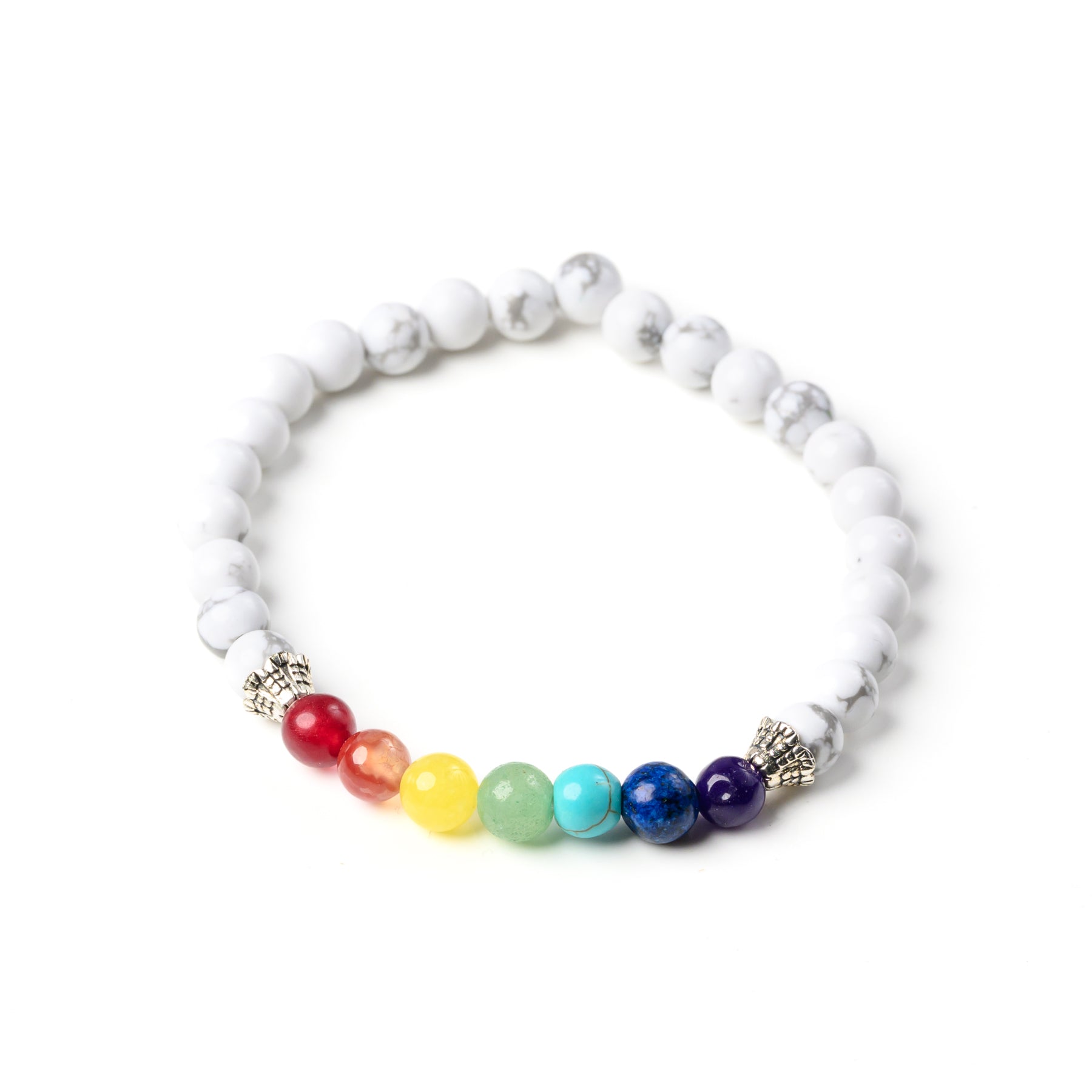 7 Chakra & Howlite Bead Bracelet