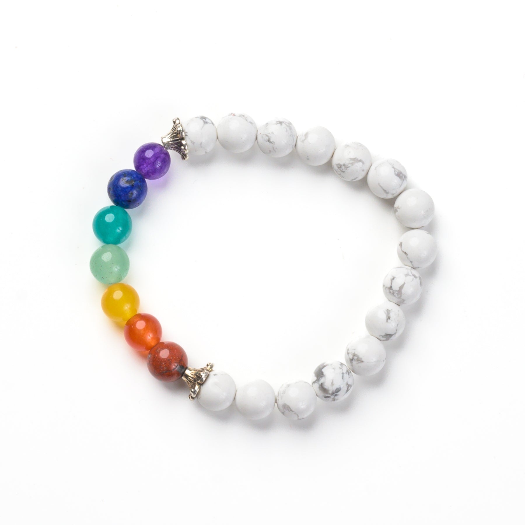 7 Chakra & Howlite Bead Bracelet