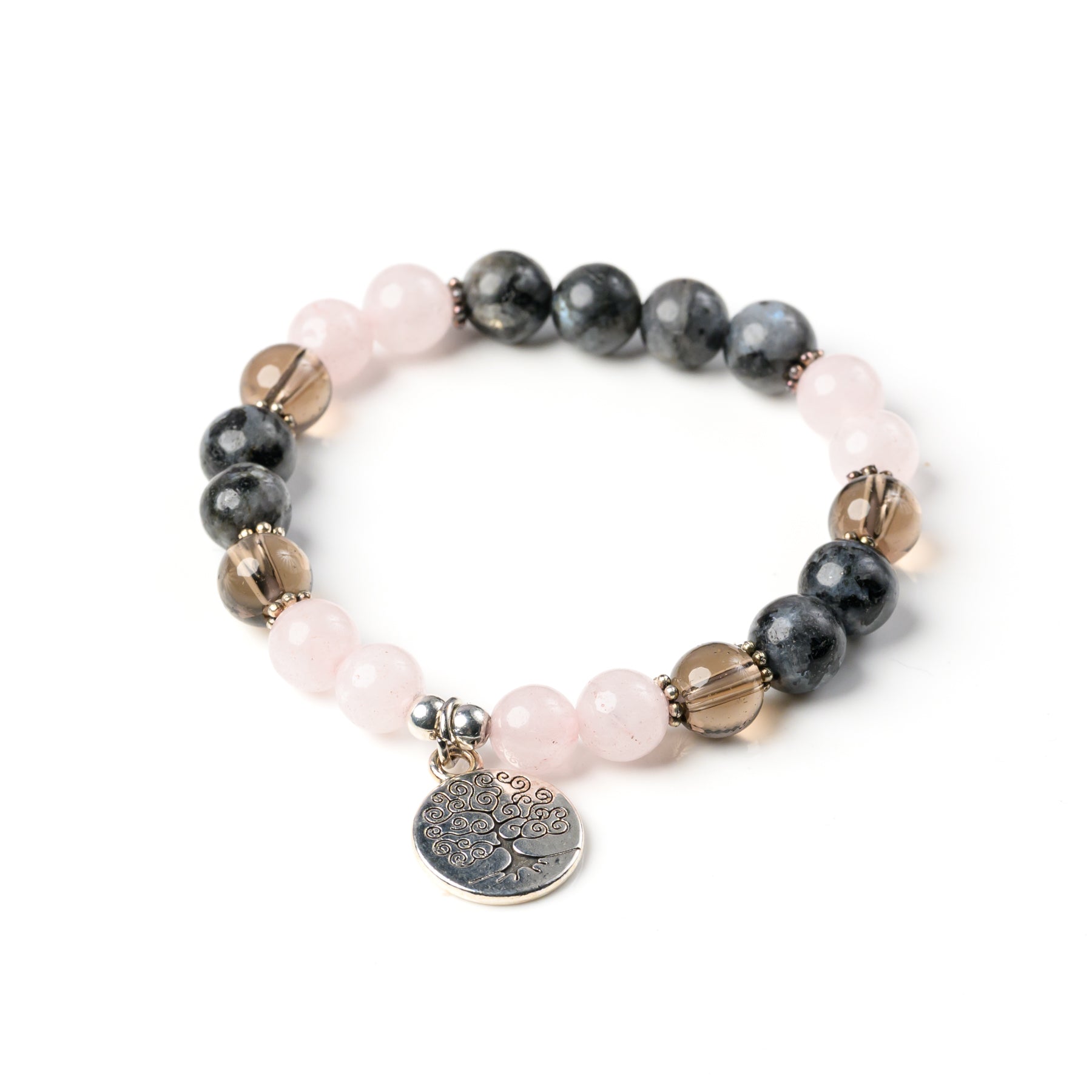 Rose Quartz with Labradorite & Smoky Quartz